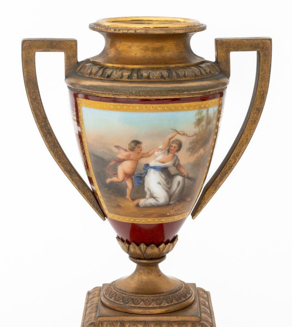 Royal Vienna Porcelain Vases, 2 In Good Condition For Sale In Astoria, NY