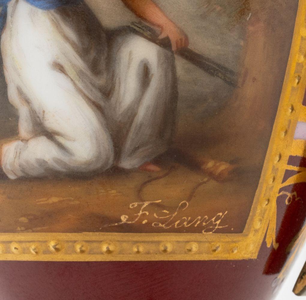 19th Century Royal Vienna Porcelain Vases, 2 For Sale