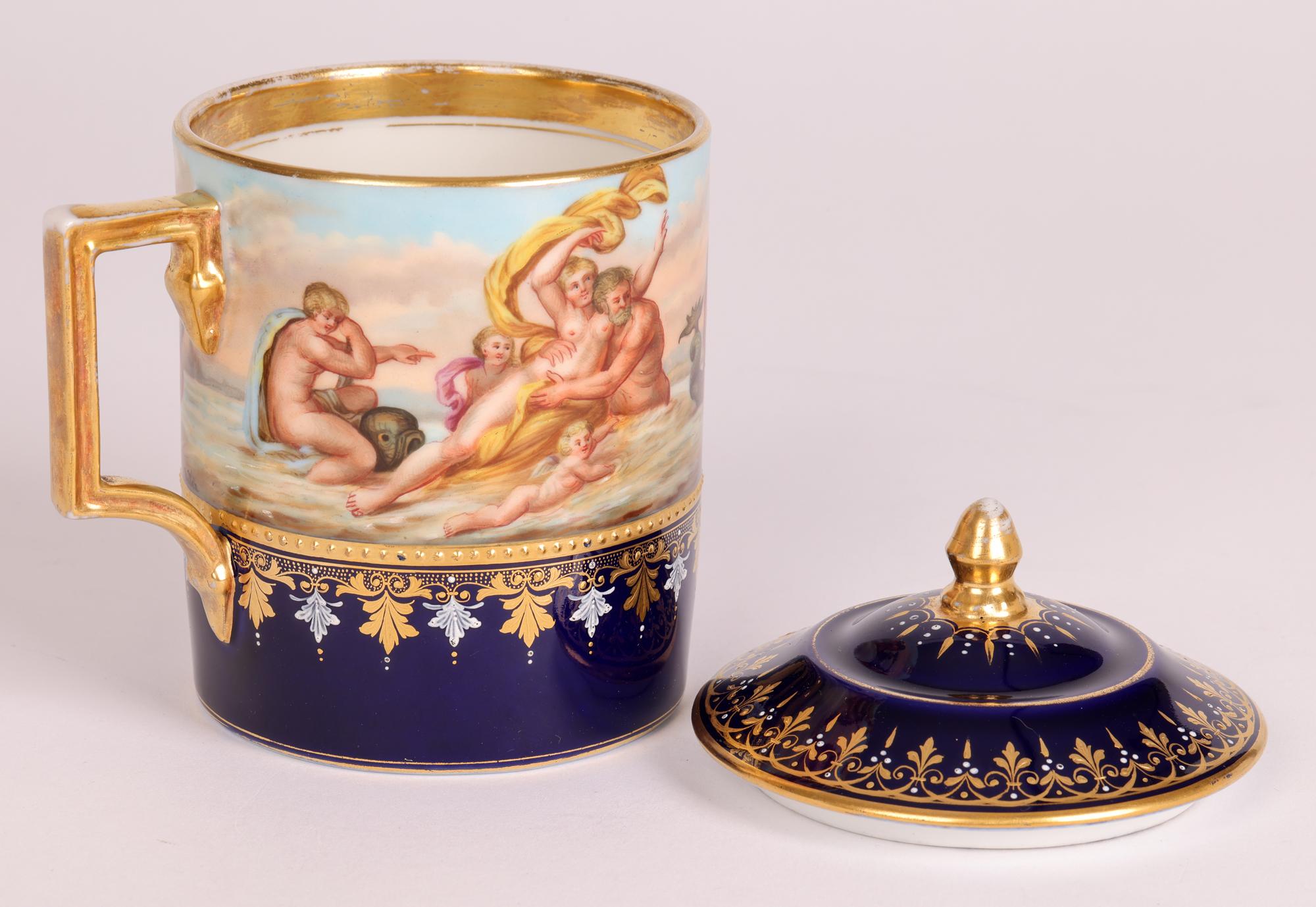 Royal Vienna Signed Galathea & the Rape of Europa Hand Painted Chocolate Cup For Sale 4