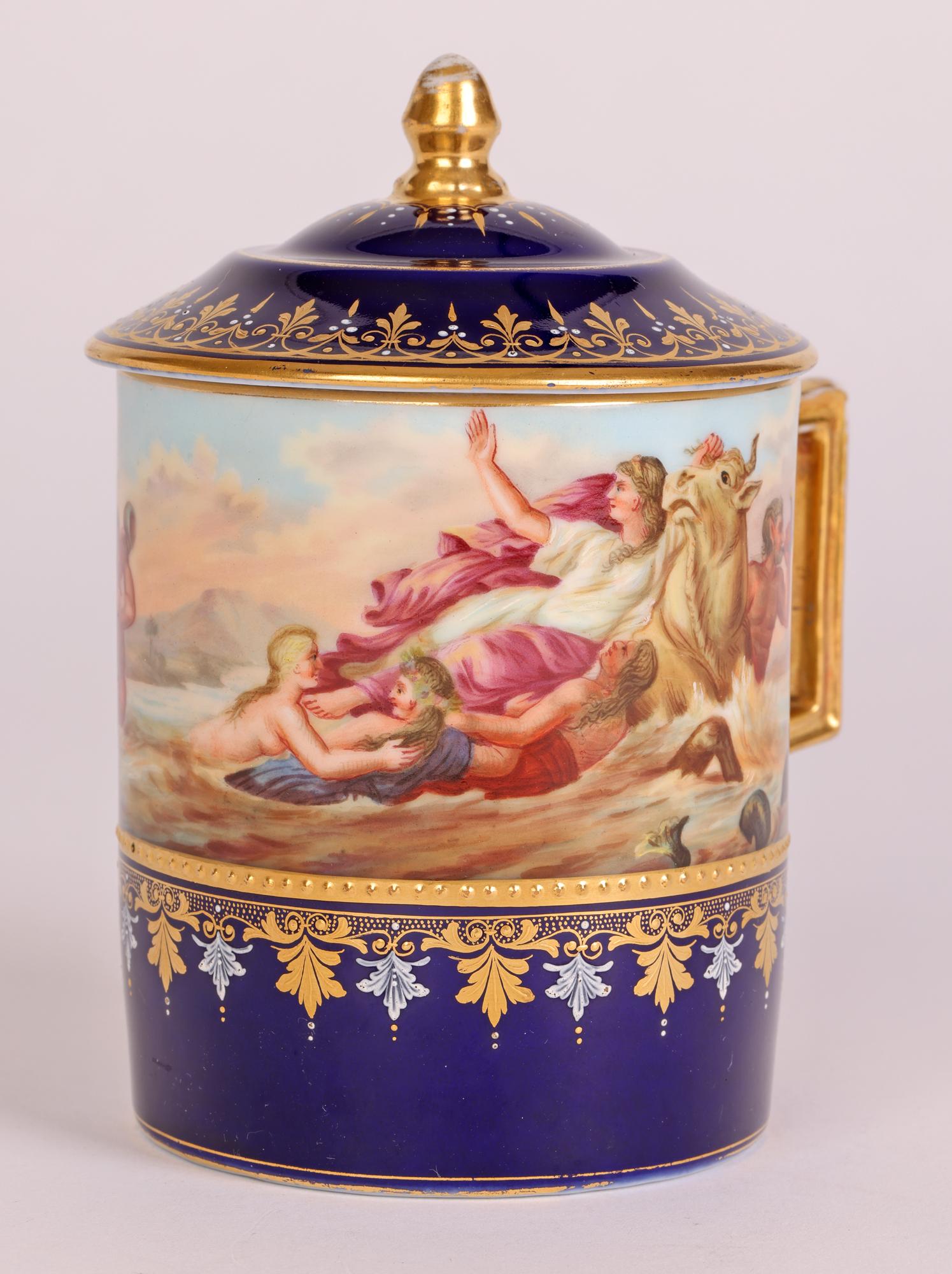 Royal Vienna Signed Galathea & the Rape of Europa Hand Painted Chocolate Cup For Sale 9