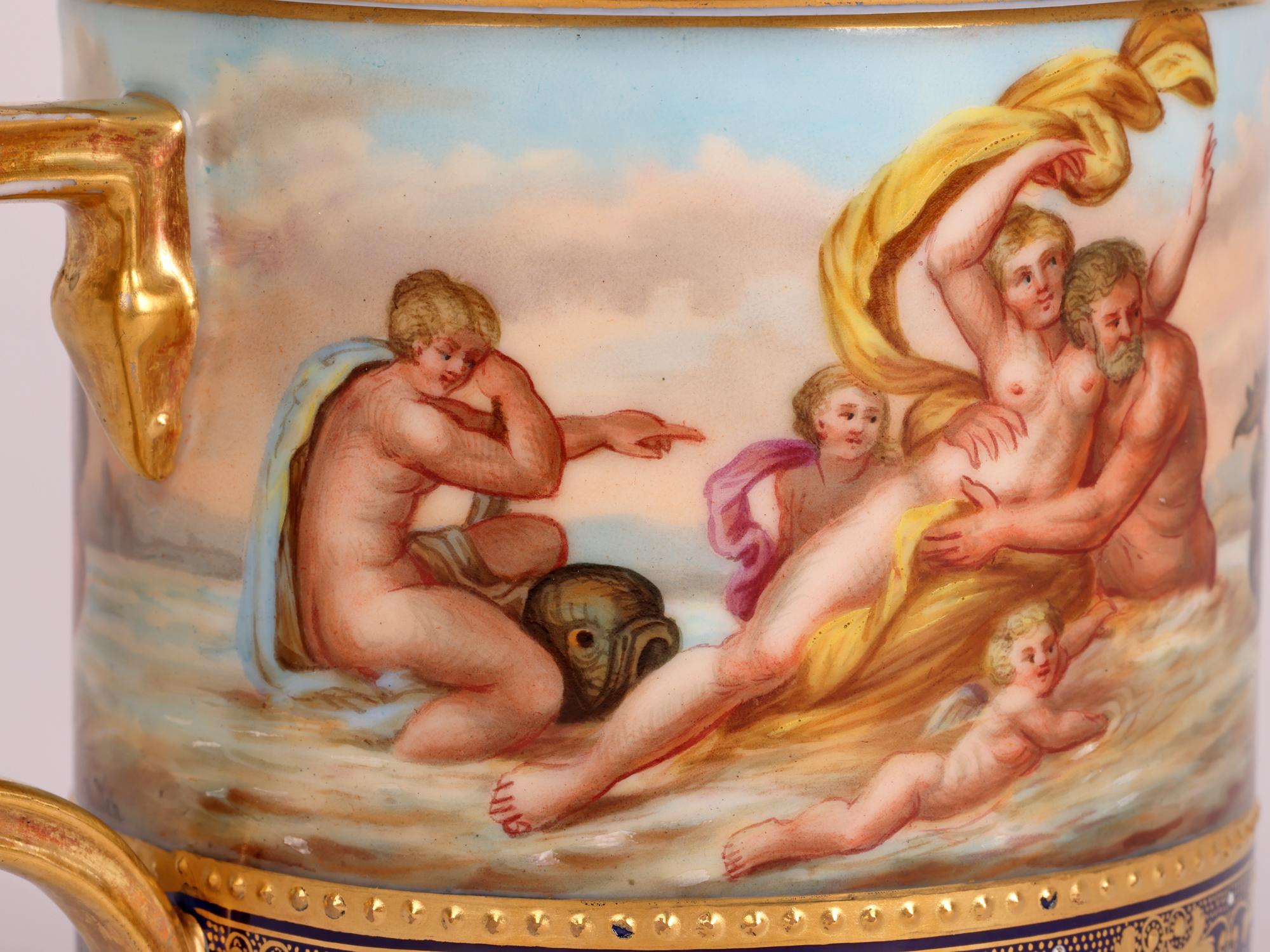 Royal Vienna Signed Galathea & the Rape of Europa Hand Painted Chocolate Cup For Sale 11