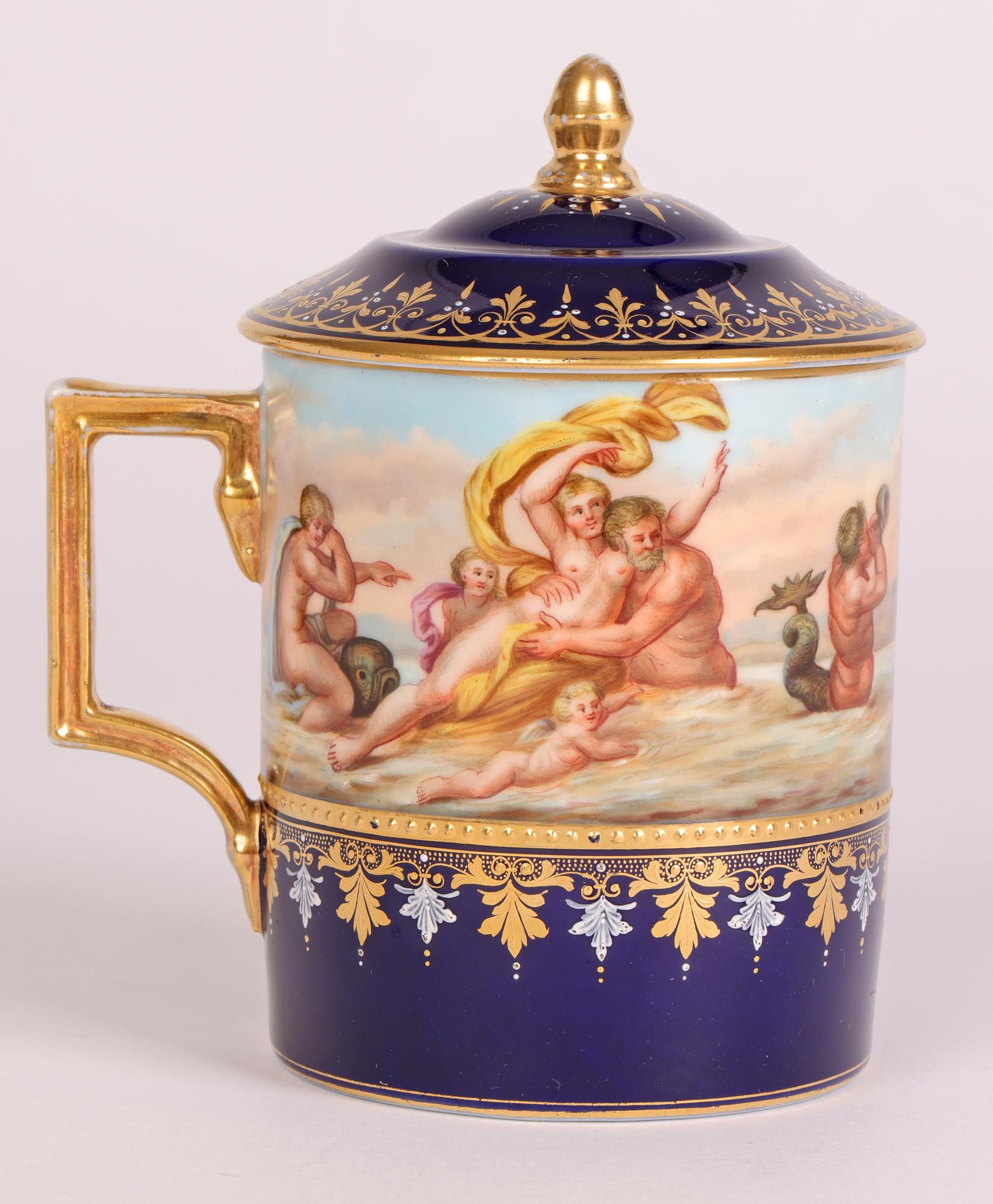Royal Vienna Signed Galathea & the Rape of Europa Hand Painted Chocolate Cup For Sale 12