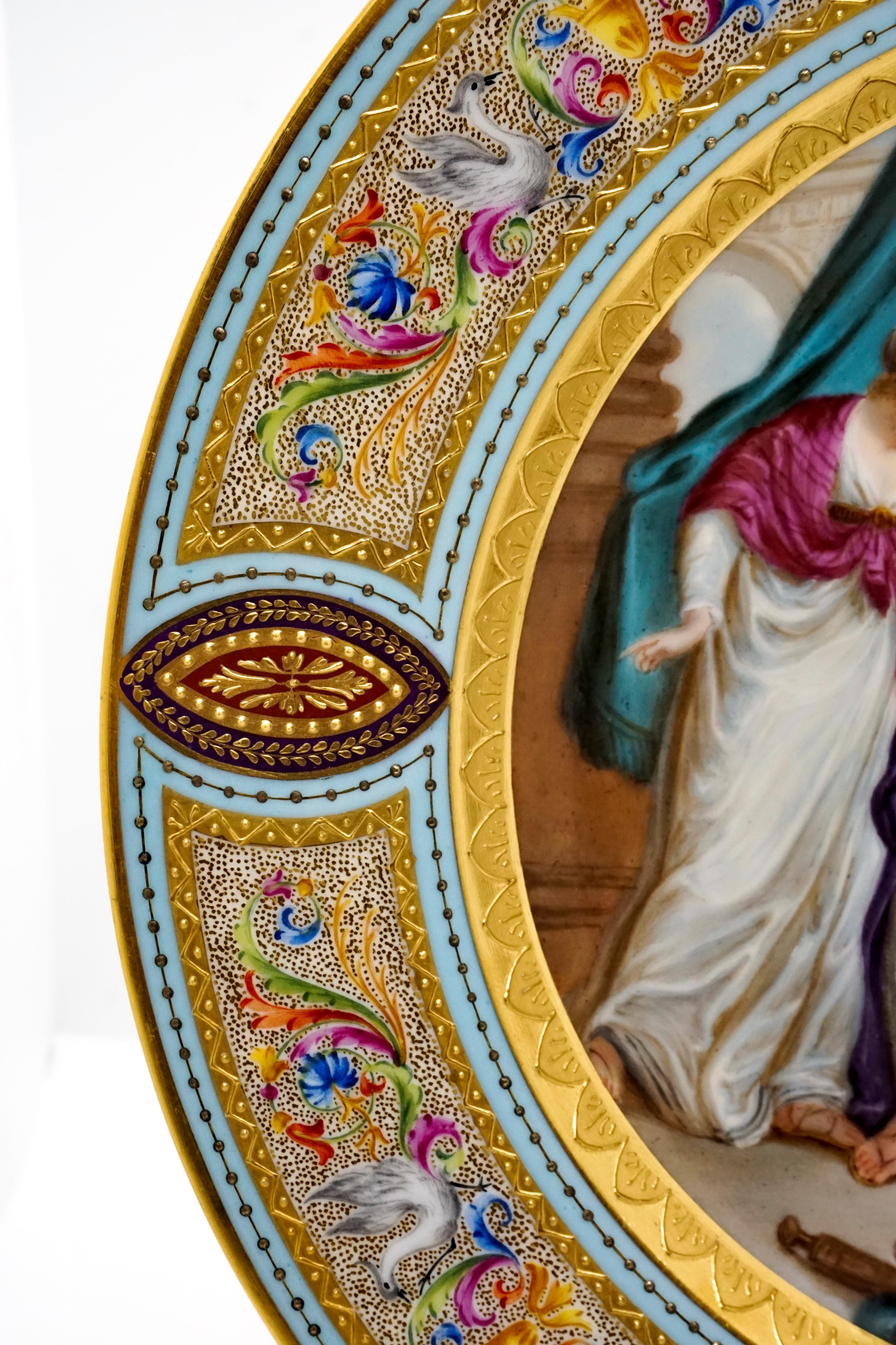 Hand-Painted Royal Vienna Splendour Picture Plate 'Achilles and Ulysses' circa 1890