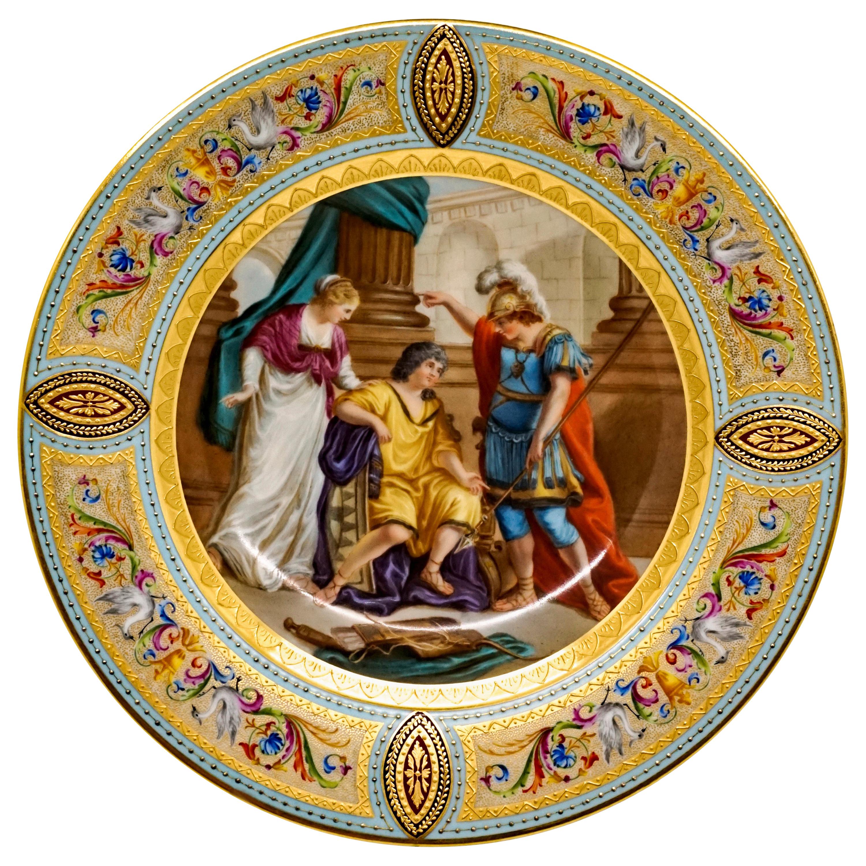 Royal Vienna Splendour Picture Plate 'Achilles and Ulysses' circa 1890