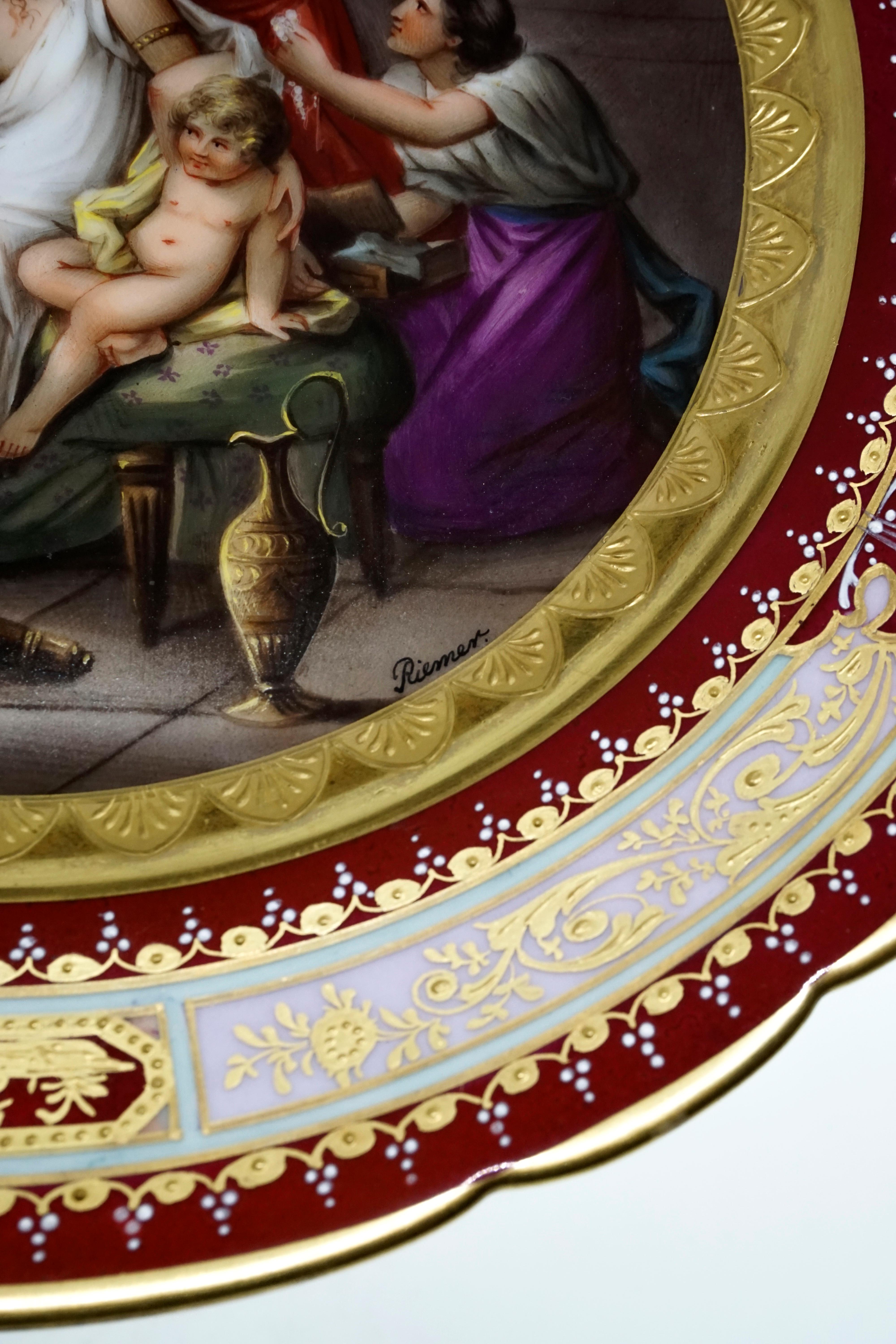Peint à la main Assiette à photos Splendour royale de Vienne « Ornement de Vénus », vers 1890 en vente