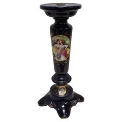 Royal Vienna Porcelain Blue Cobalt Decorated Pedestal, Circa 1900s, Signed