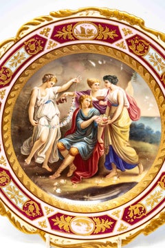 Royal Vienna Style Porcelain Cabinet Plate with Neoclassical Mythological Scene