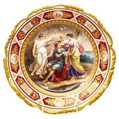 Royal Vienna Style Porcelain Cabinet Plate with Neoclassical Mythological Scene
