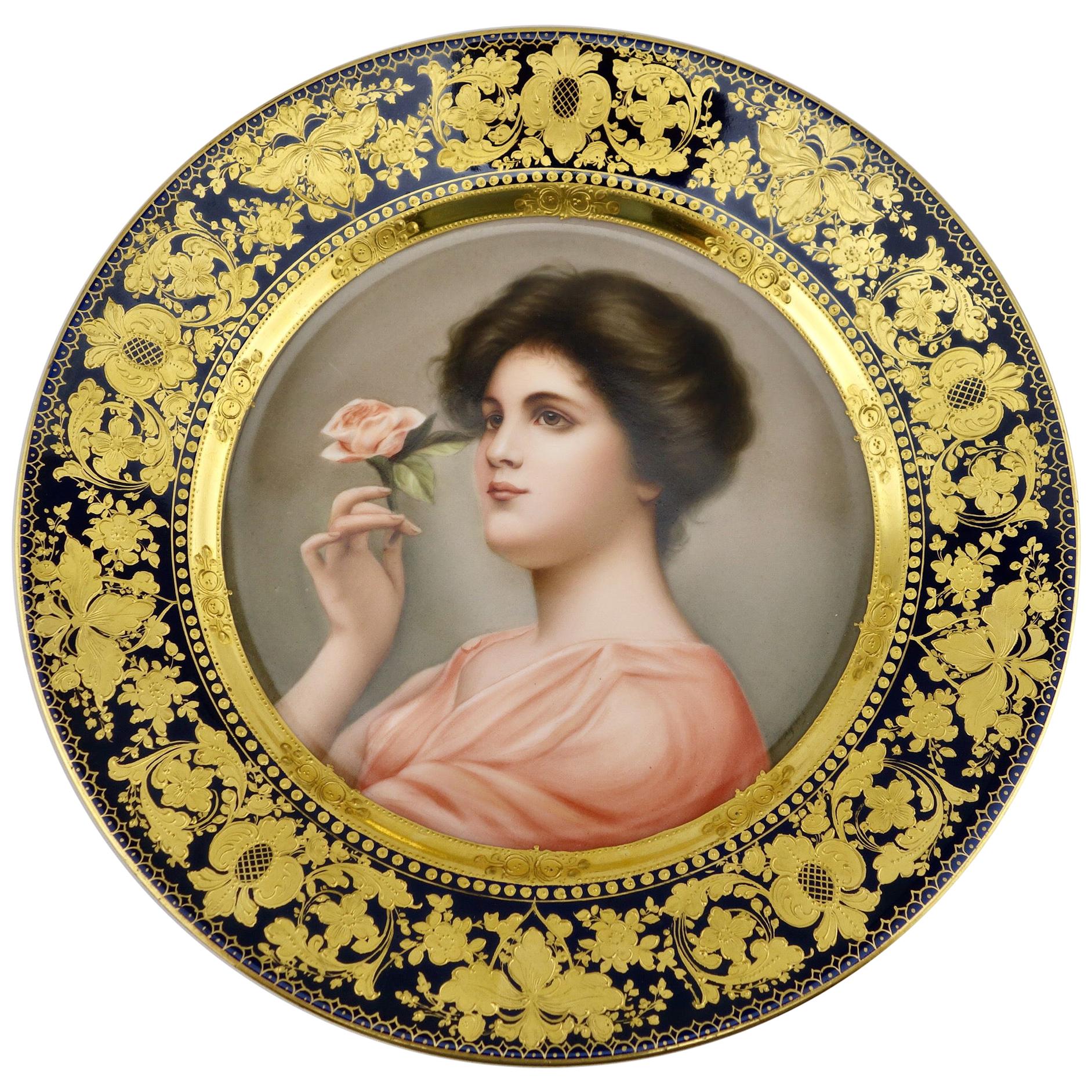 Royal Vienna Wagner Cabinet Plate "Roschen", circa 1890 For Sale