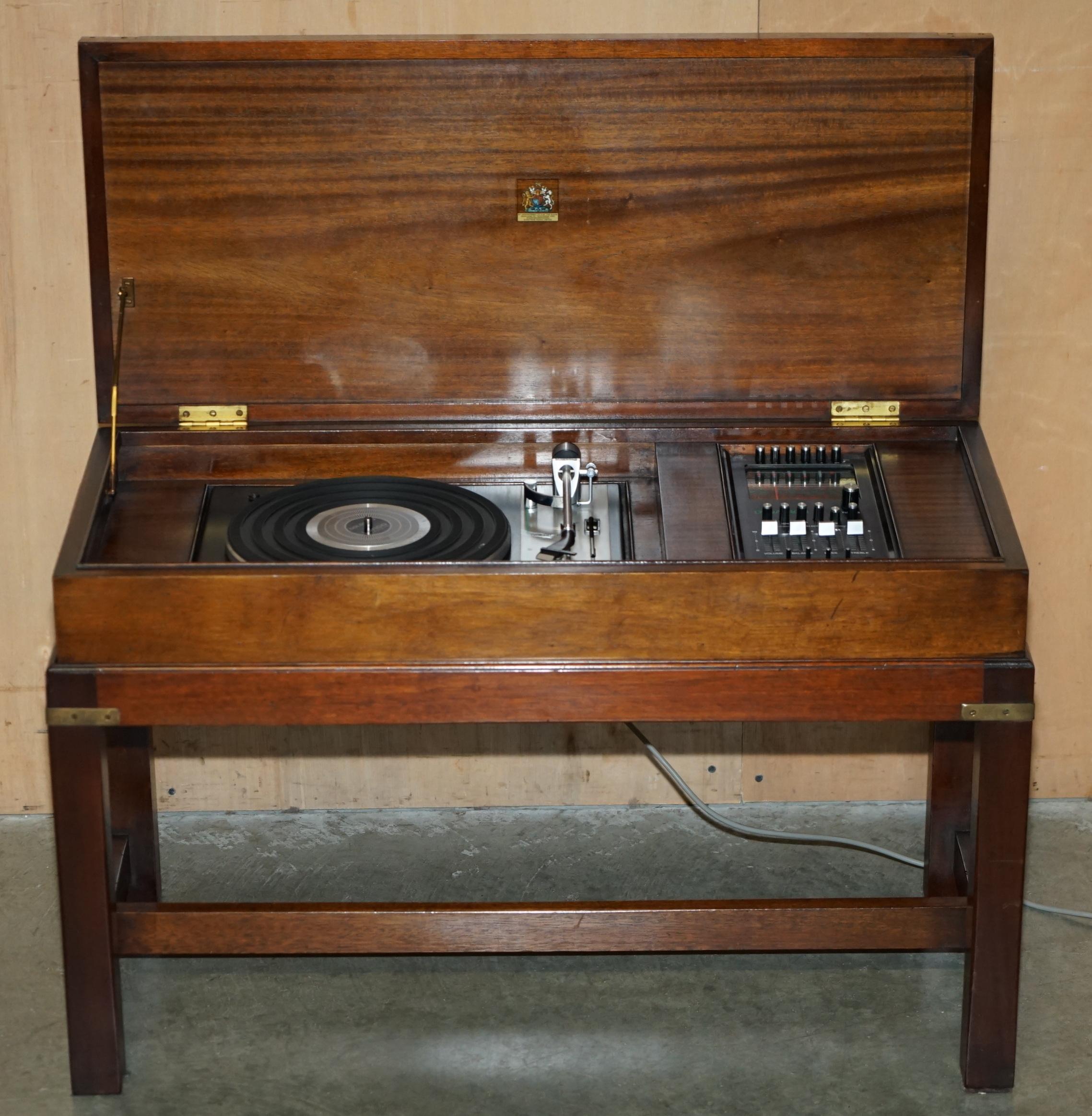 ROYAL WARRANT MiLITARY CAMPAIGN DYNATRON HFC 65 RECORD PLAYER RADIO COFFEE TABLE For Sale 3