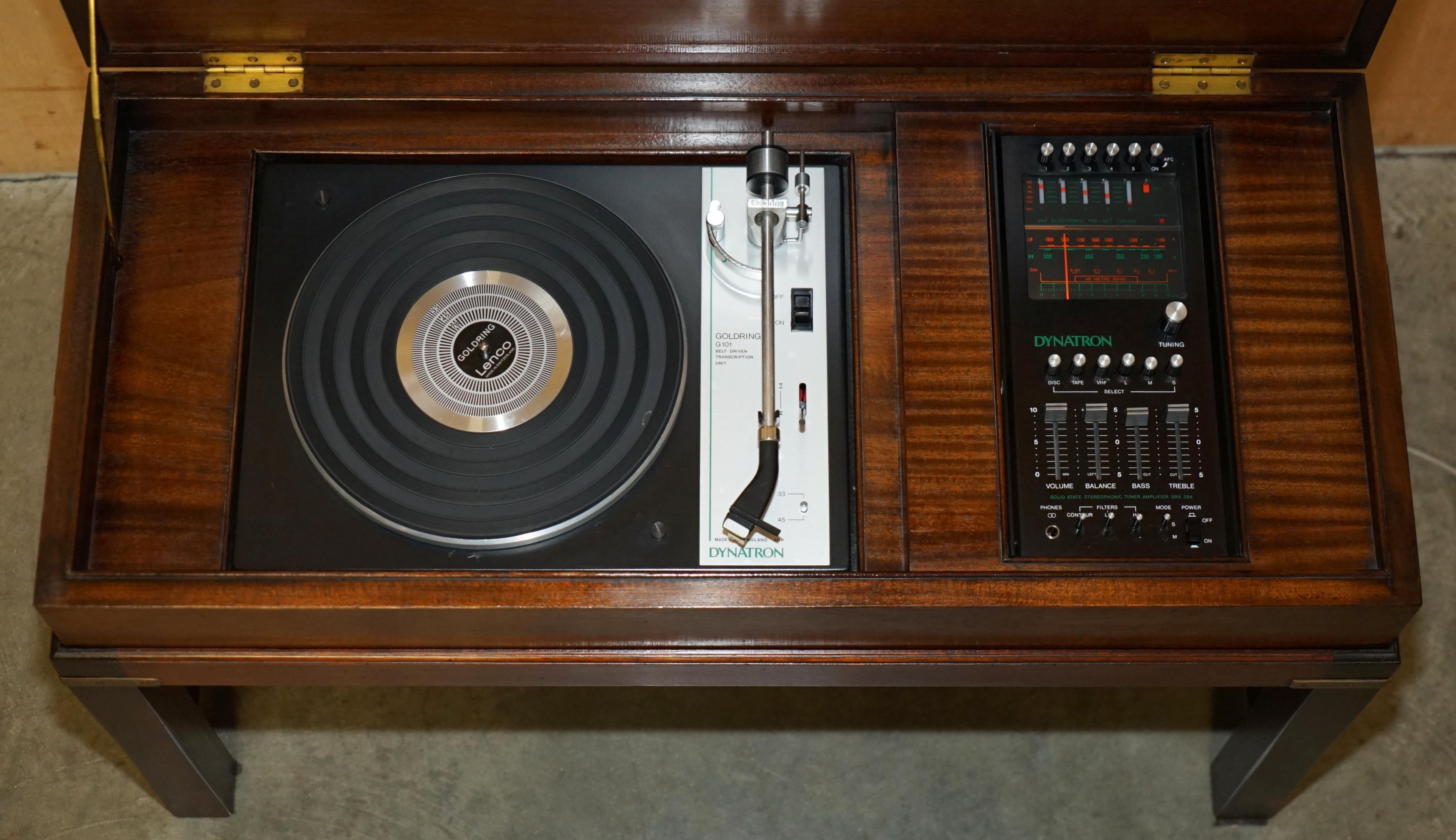 ROYAL WARRANT MiLITARY CAMPAIGN DYNATRON HFC 65 RECORD PLAYER RADIO COFFEE TABLE For Sale 6