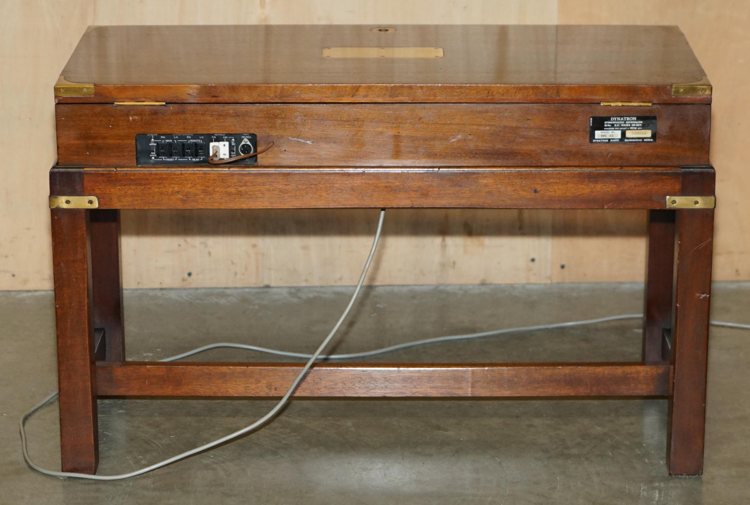 Brass ROYAL WARRANT MiLITARY CAMPAIGN DYNATRON HFC 65 RECORD PLAYER RADIO COFFEE TABLE For Sale