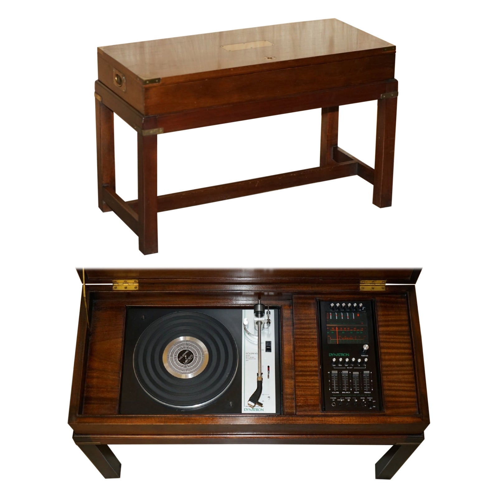 ROYAL WARRANT MiLITARY CAMPAIGN DYNATRON HFC 65 RECORD PLAYER RADIO COFFEE TABLE For Sale