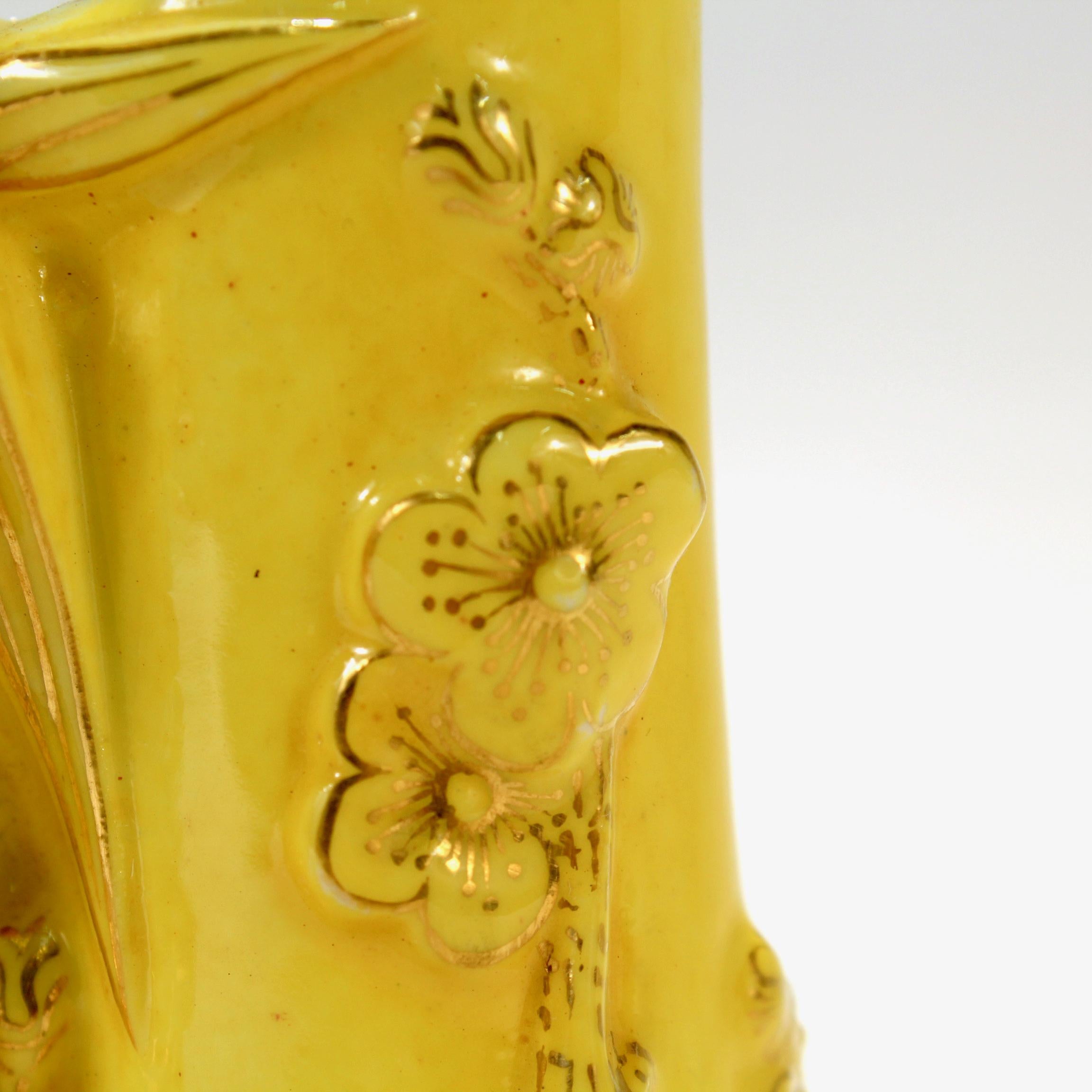 Vase en porcelaine en forme de bambou en trompe-l'œil du mouvement esthétique Royal Worcester en vente 3