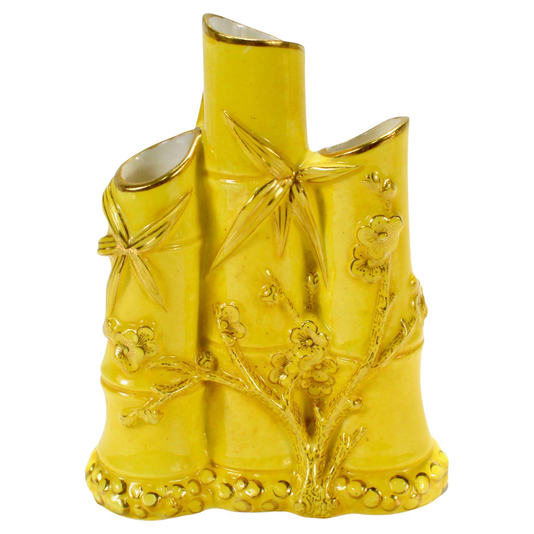 Vase en porcelaine en forme de bambou en trompe-l'œil du mouvement esthétique Royal Worcester en vente