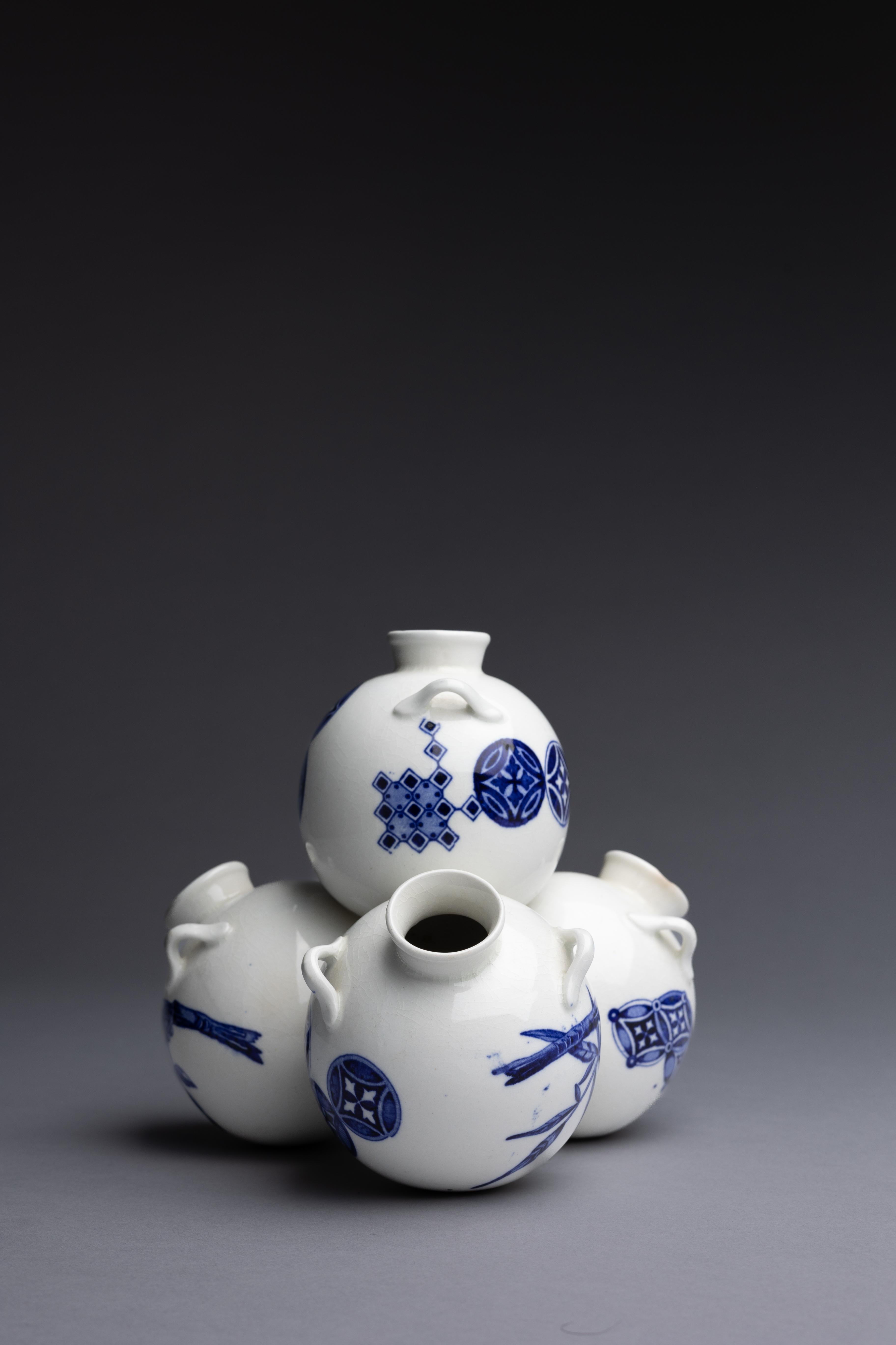 British Royal Worcester Aesthetic Movement Japonisme Porcelain Vase For Sale