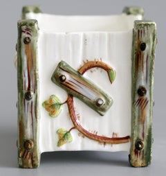 Royal Worcester Aesthetic Period Hand Painted Porcelain Fern Pot
