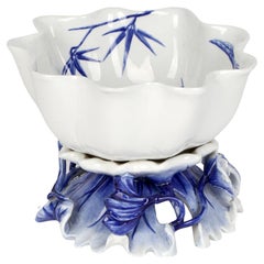 Royal Worcester Aesthetic Period Japonesque Style Porcelain Lotus Flower Bowl