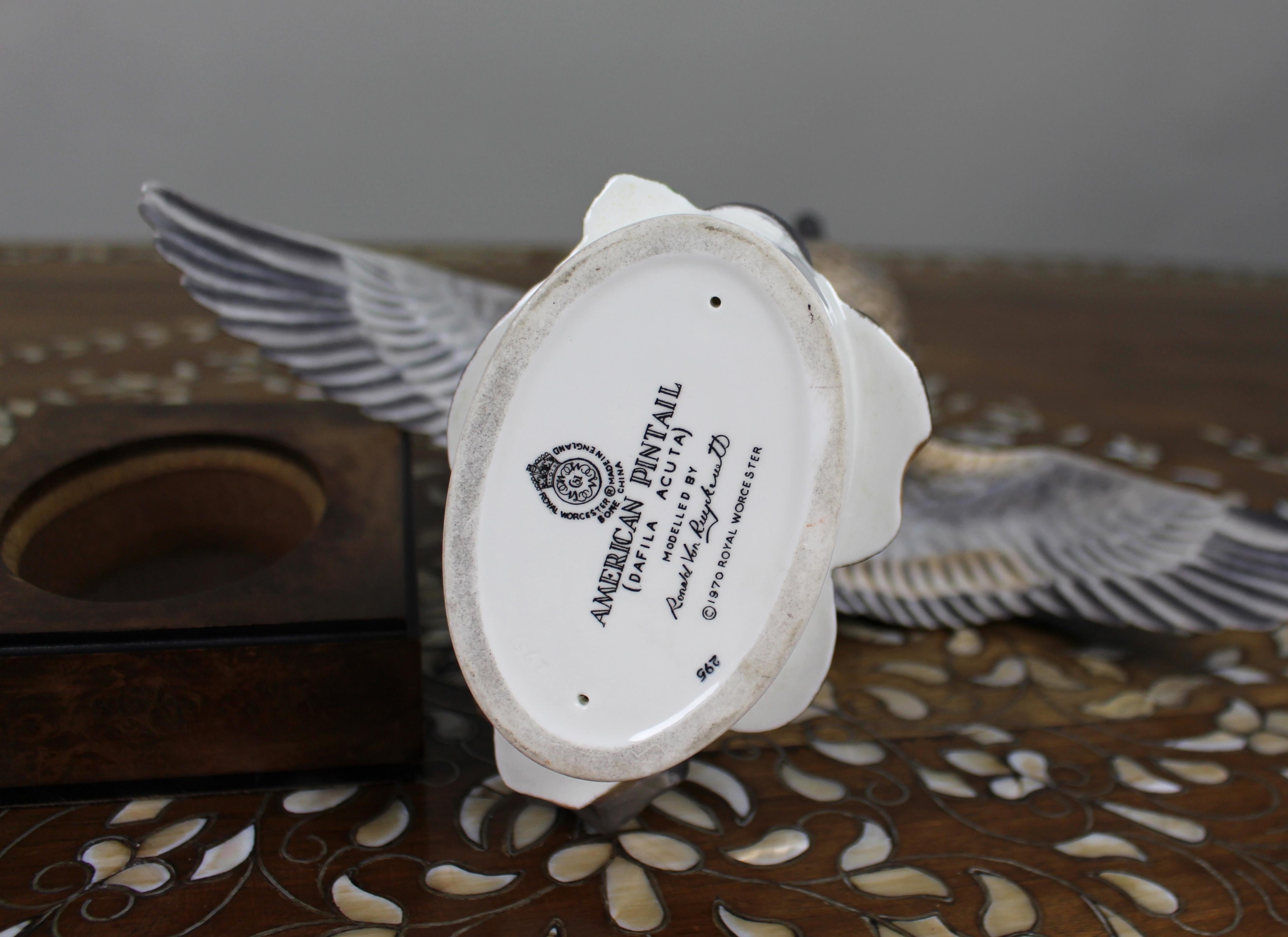 Royal Worcester 'Amerikanische Spießente' von Ronald van Ruyckevelt, 1970 im Angebot 6