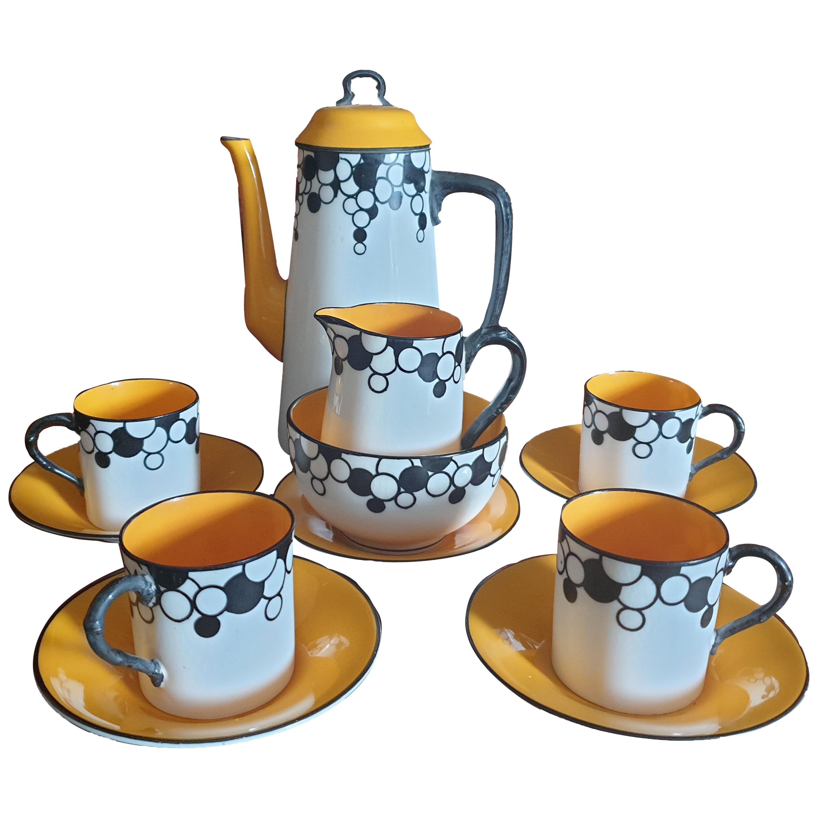 Royal Worcester Art Deco Aesthetic Movement Coffee Service