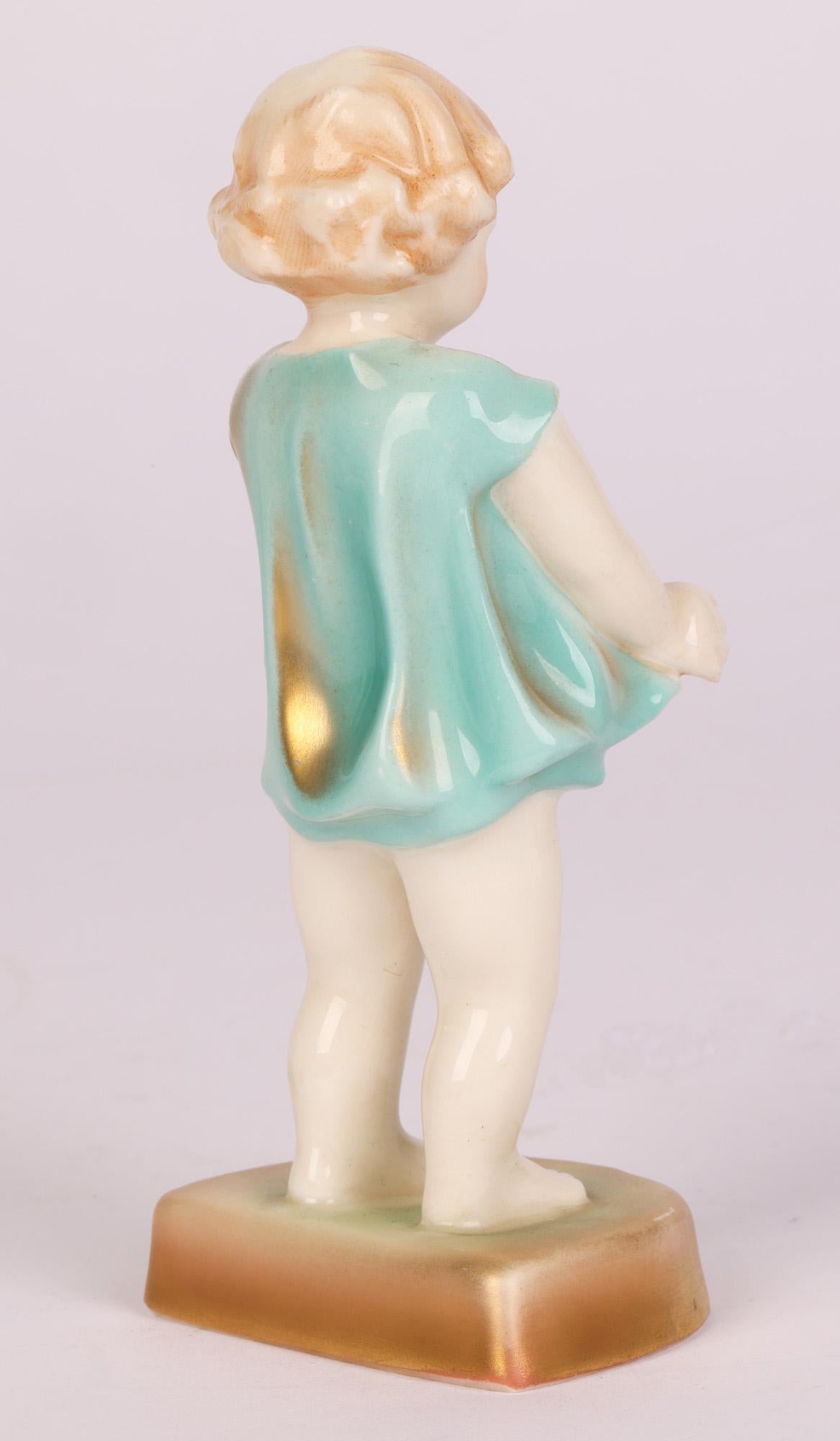 Porcelain Royal Worcester Art Deco Joan Figurine by Freda G Doughty For Sale