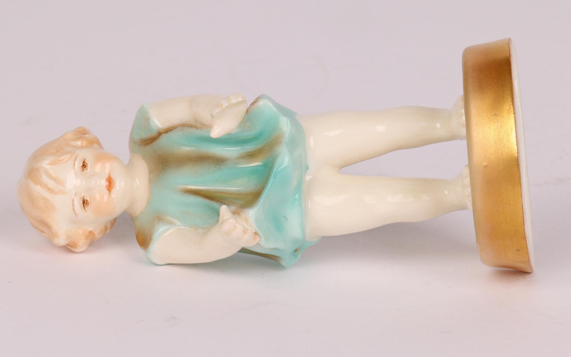Glazed Royal Worcester Art Deco Joan Figurine by Freda G Doughty For Sale