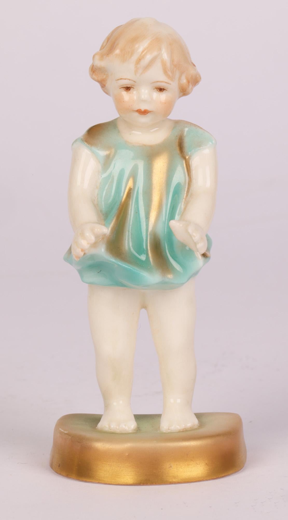 Royal Worcester Art Deco Joan Figurine by Freda G Doughty In Good Condition For Sale In Bishop's Stortford, Hertfordshire