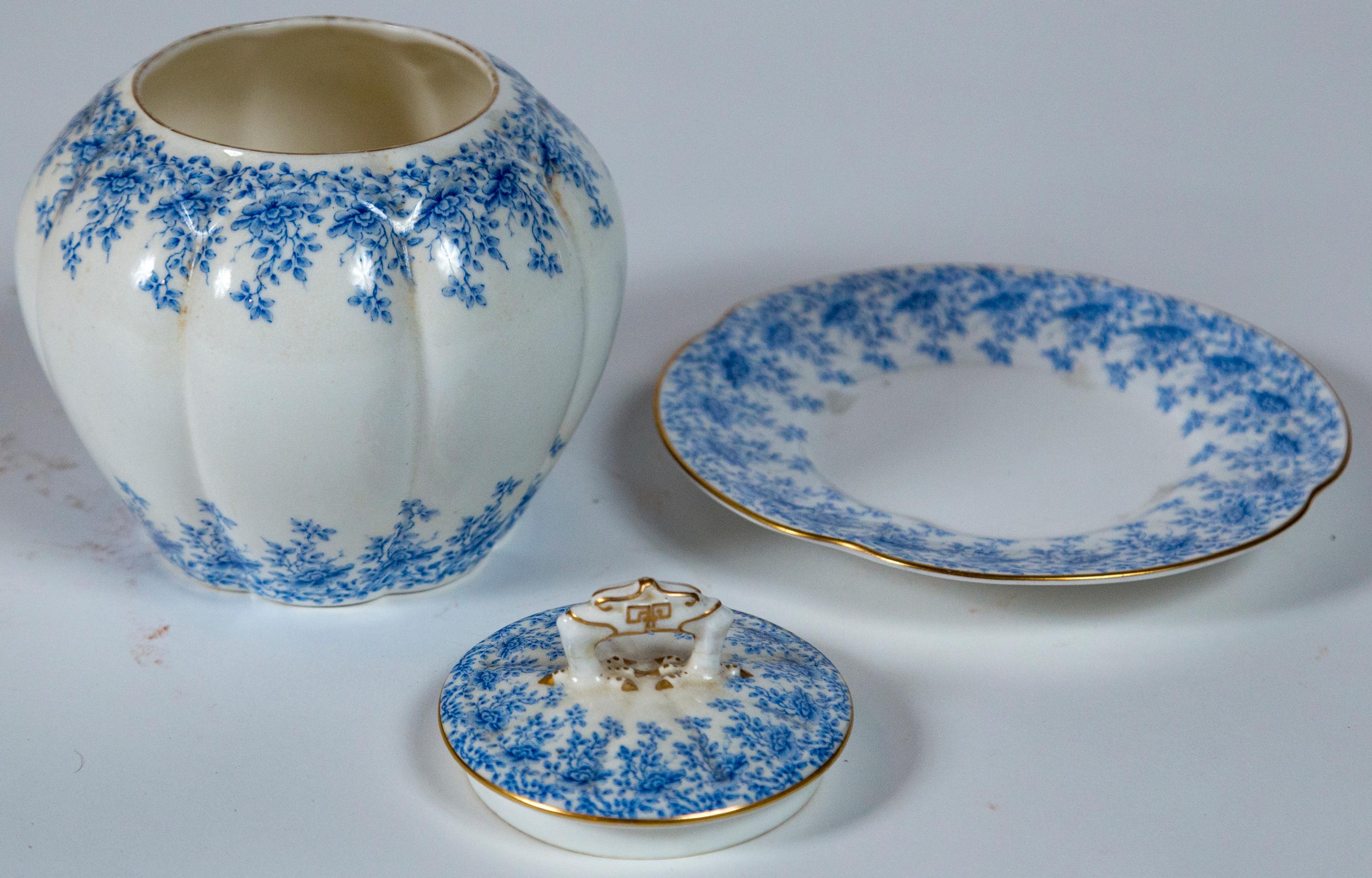 Porcelaine Pot à biscuit Royal Worcester, Angleterre, fin du 19ème siècle
