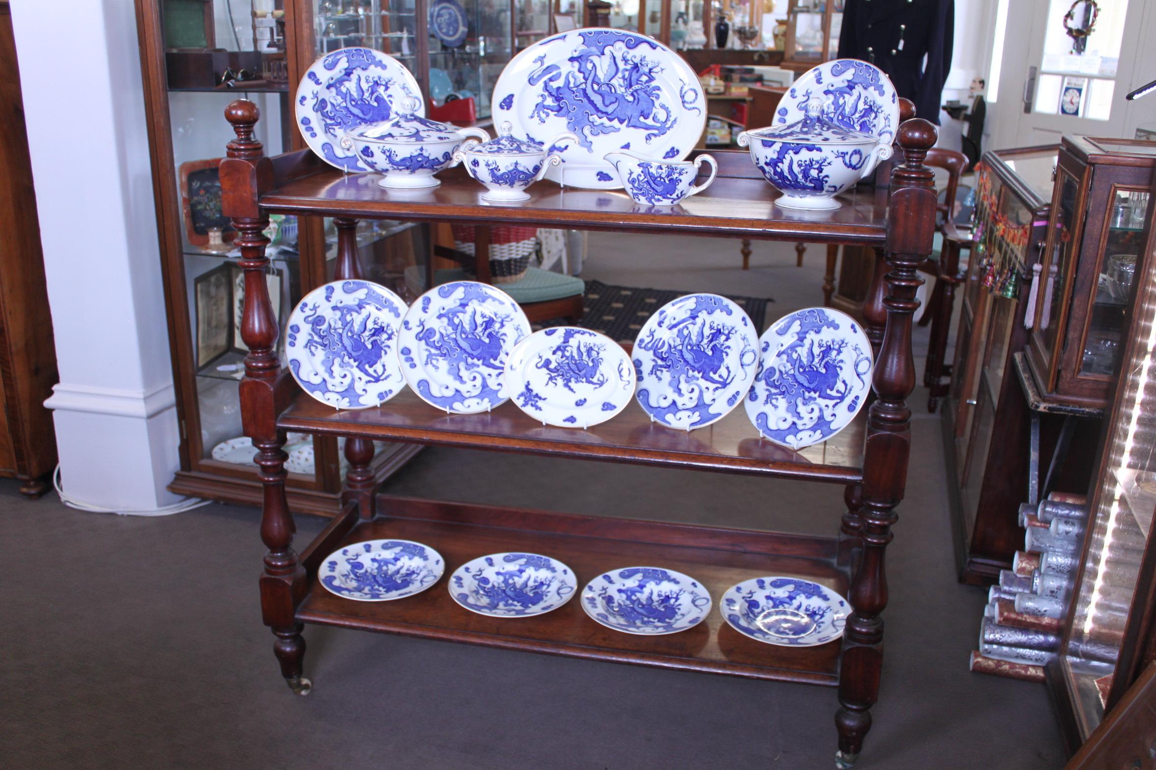 English Royal Worcester blue and white part dinner set