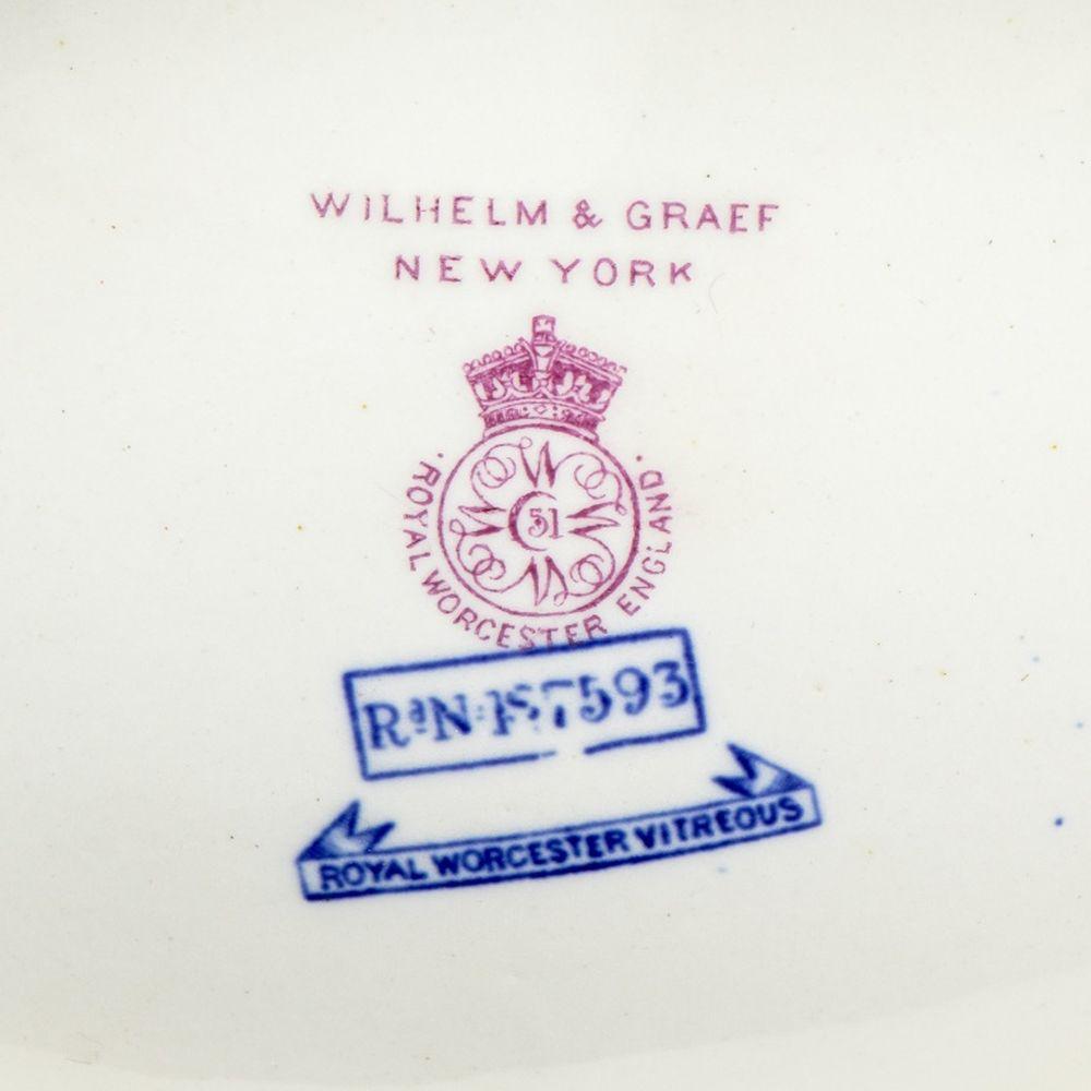 Doré Soupières bleu et blanc Royal Worcester, 5 en vente