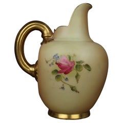 Royal Worcester Blush Ivory Floral Ewer, Shape 1094, 1914
