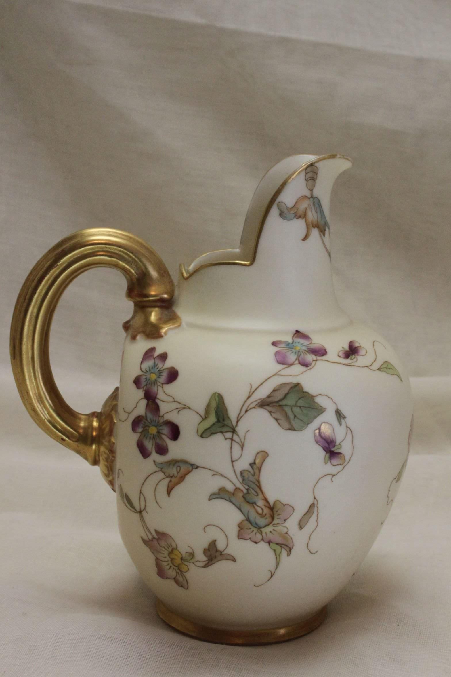 Late Victorian Royal Worcester Blush Ivory Jug For Sale