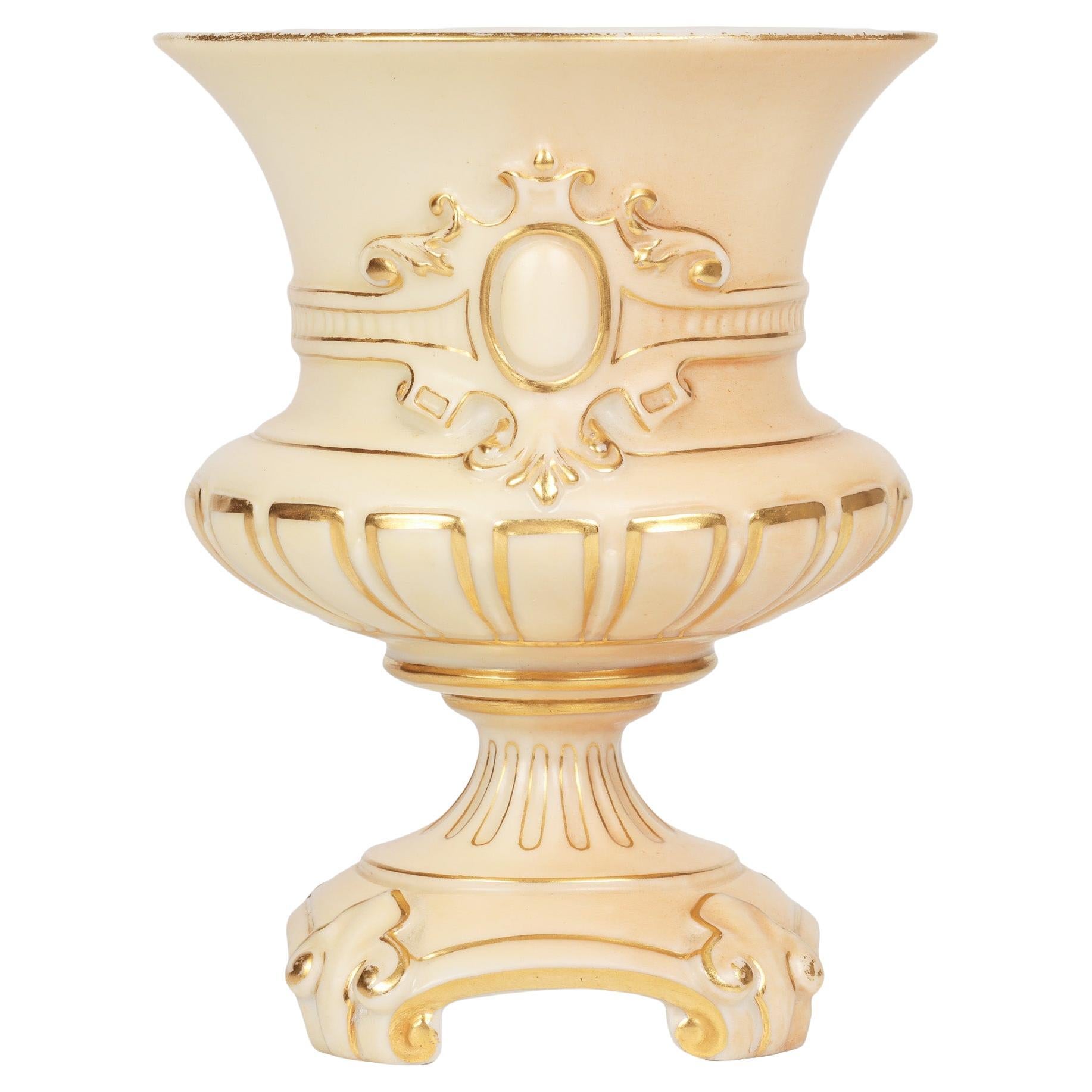Royal Worcester Blush Ivory Pedestal Bud Shaped Porcelain Vase