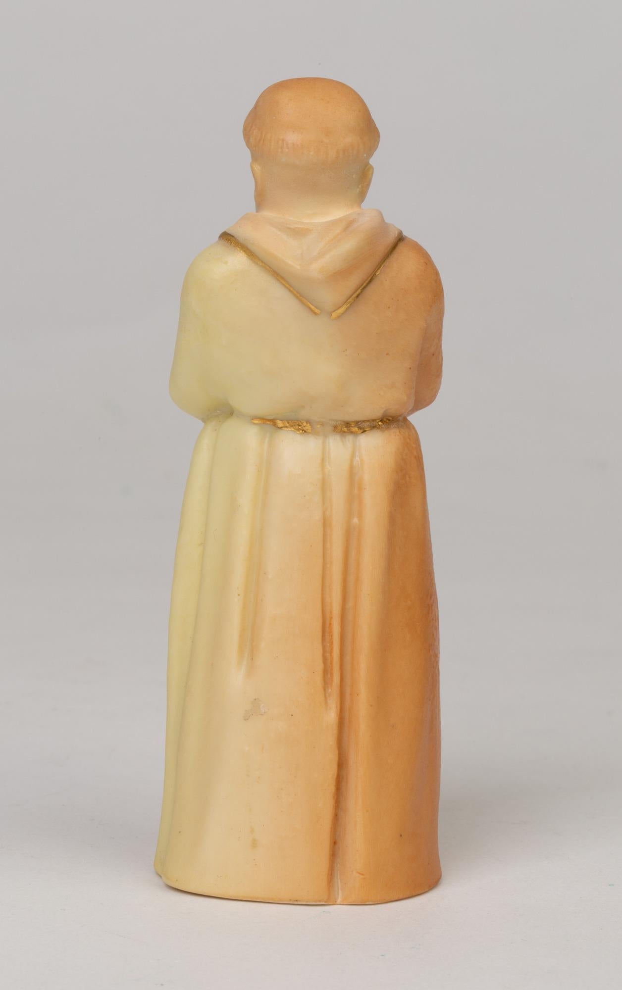 Royal Worcester Blush Ivory Porcelain Monk Candle Snuffer, 1904 For Sale 1
