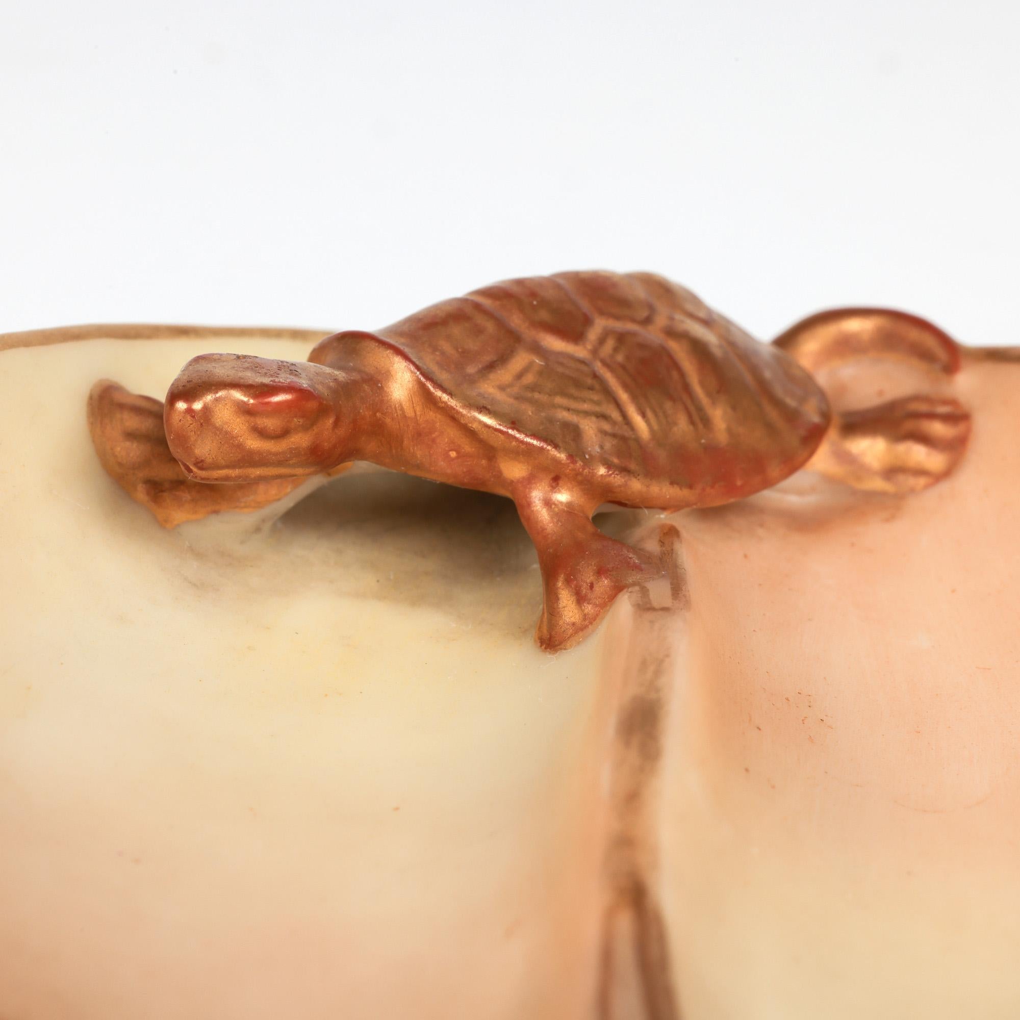 Royal Worcester Plato Alfiler en Forma de Concha Montado en Tortuga Marfil Rubor en Bueno estado para la venta en Bishop's Stortford, Hertfordshire
