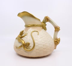 Royal Worcester Blush Pattern 1714 Lizard Jug, 1930