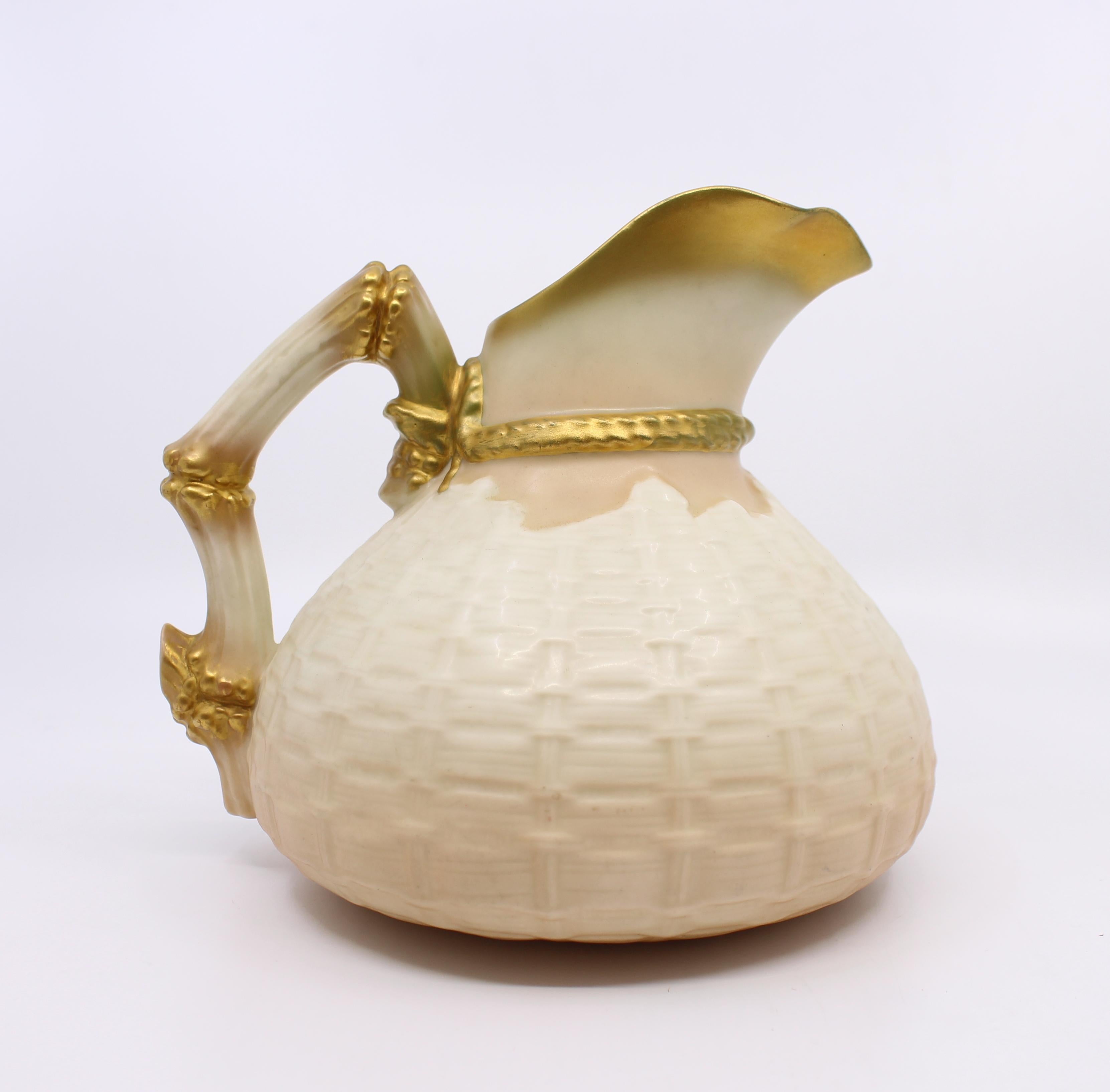 20th Century Royal Worcester Blush Pattern 1714 Lizard Jug, 1930 For Sale