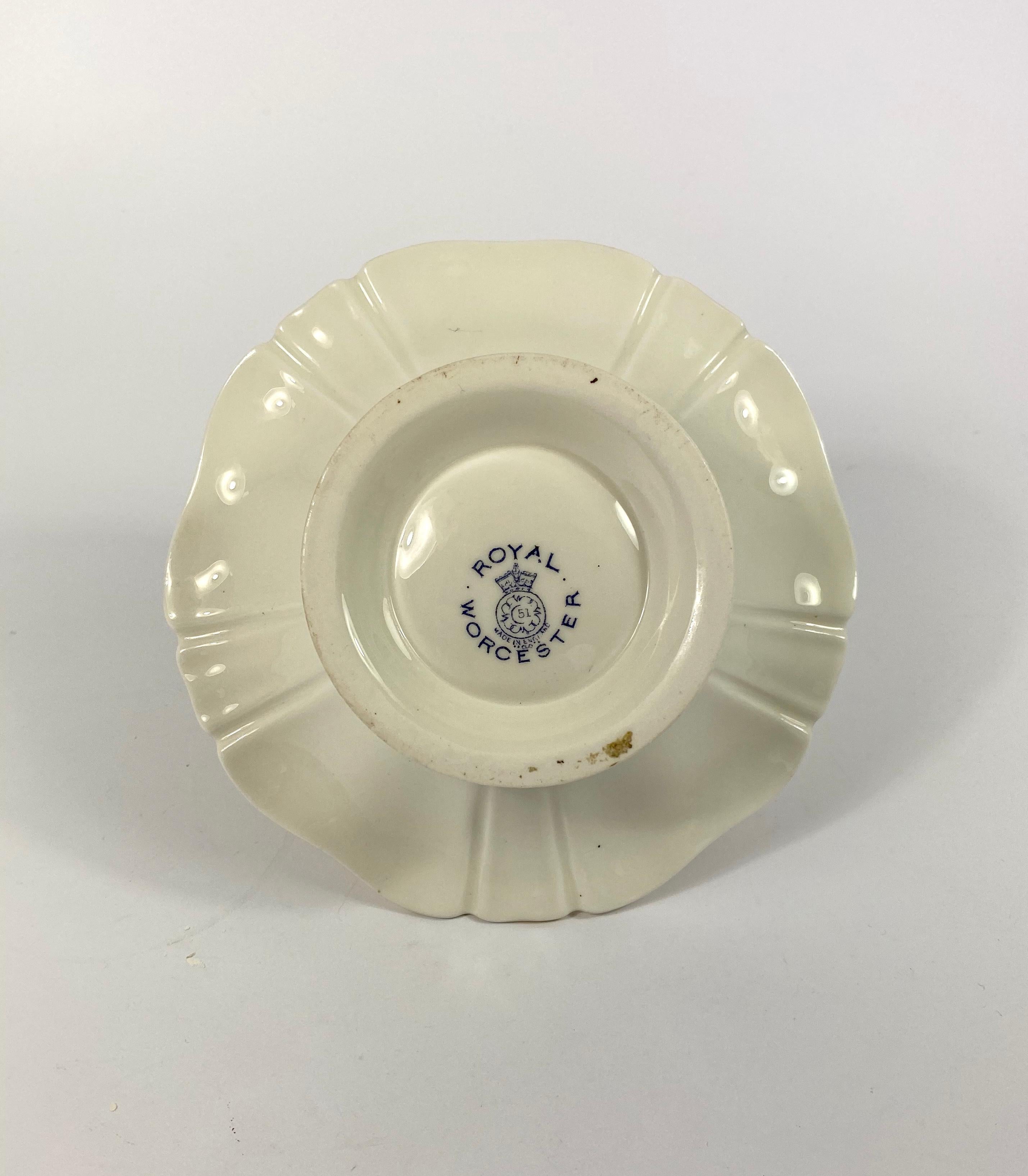 Royal Worcester Bon Bon Dish, Pheasants, James Stinton, Dated 1936 In Excellent Condition In Gargrave, North Yorkshire