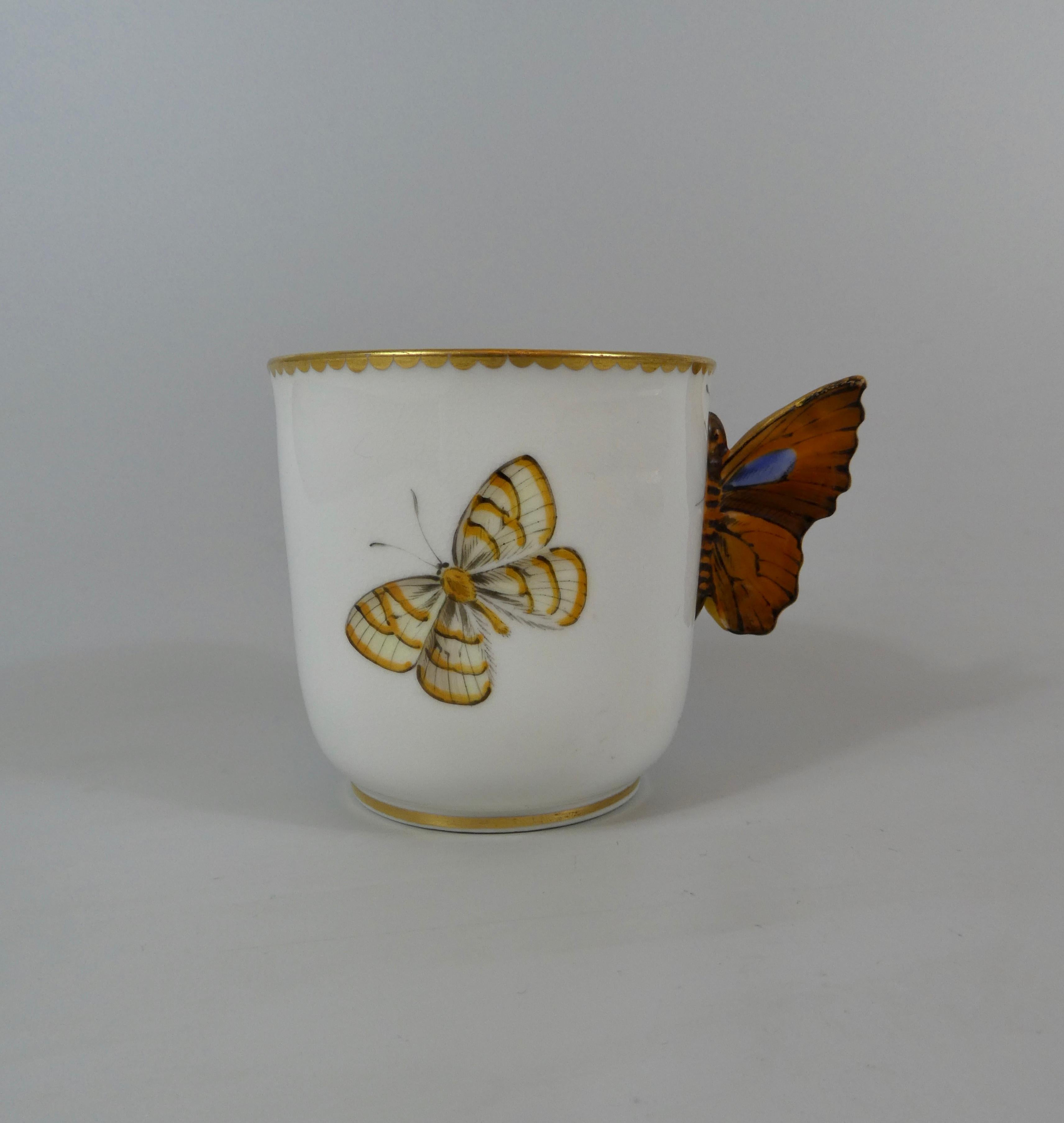 English Royal Worcester ‘Butterfly’ Cup and Saucer, Dated 1880