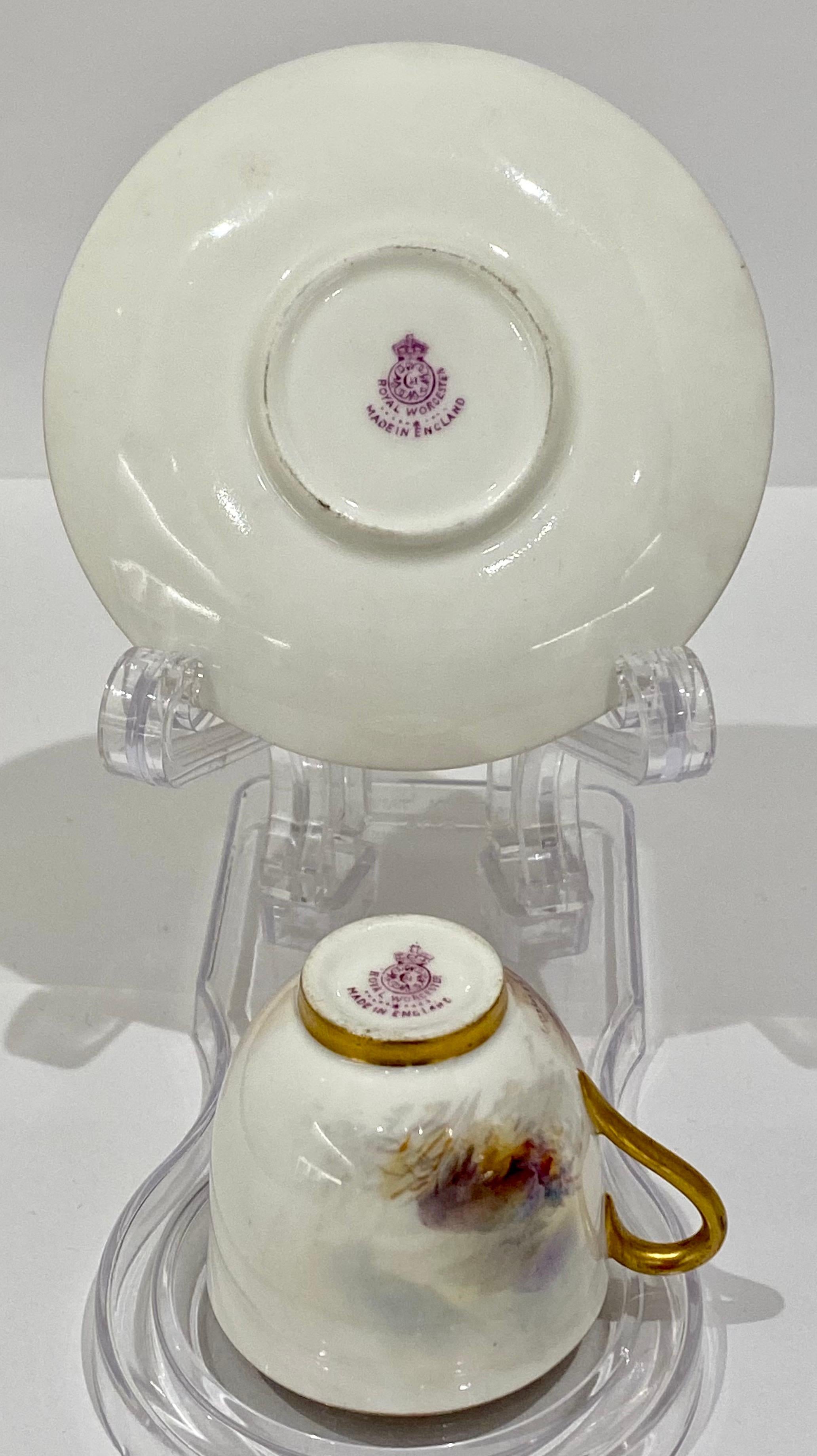 Royal Worcester Cased Coffee Set Decorated with Highland Cattle 1
