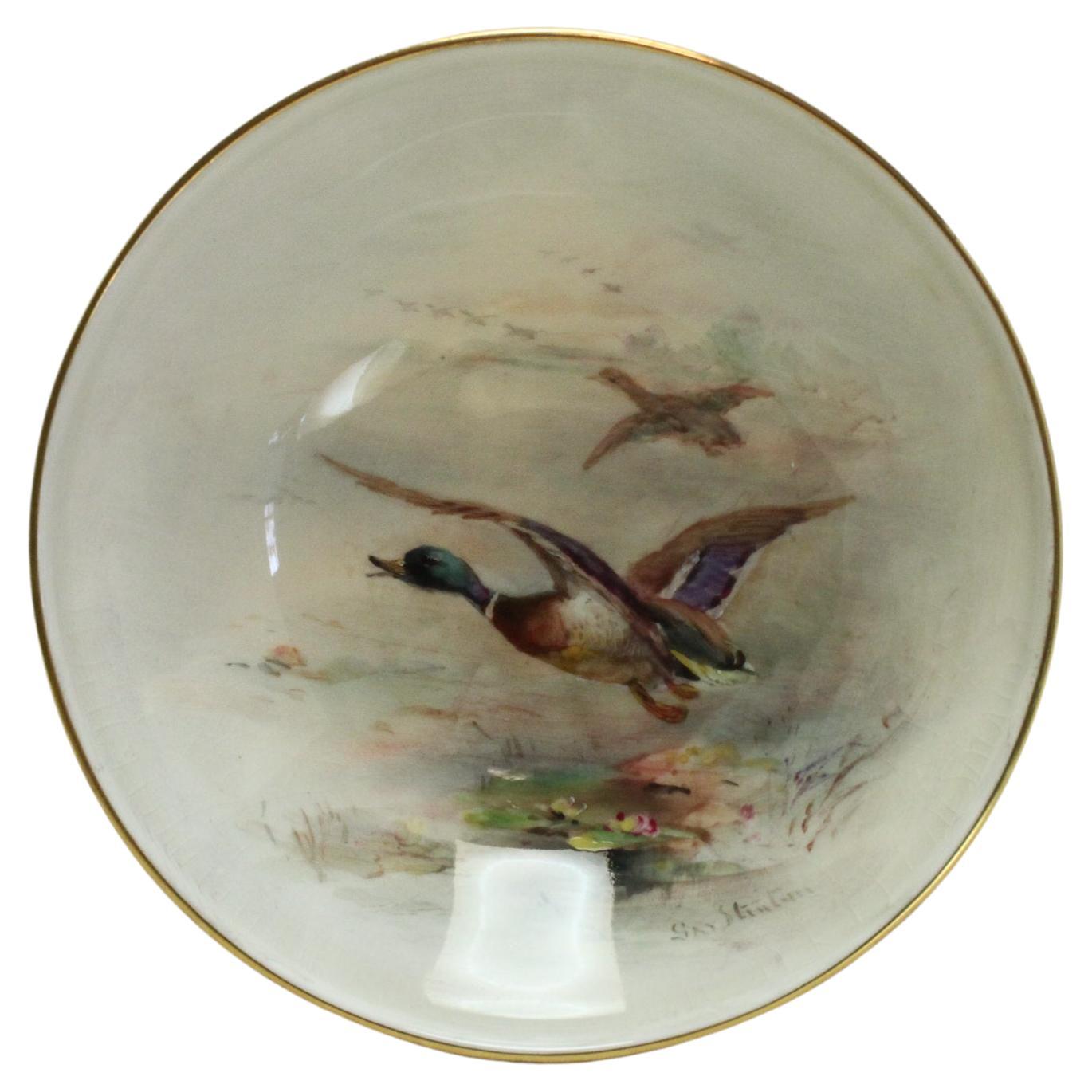 Royal Worcester Dish Painted by James Stinton For Sale