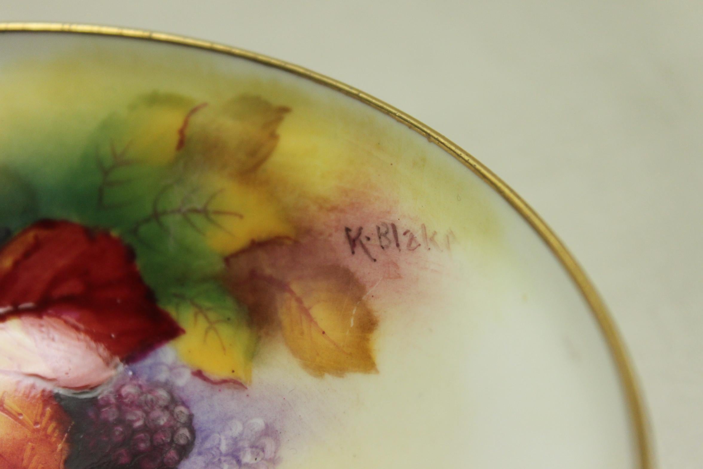 Late Victorian Royal Worcester Dish Painted by Kitty Blake For Sale