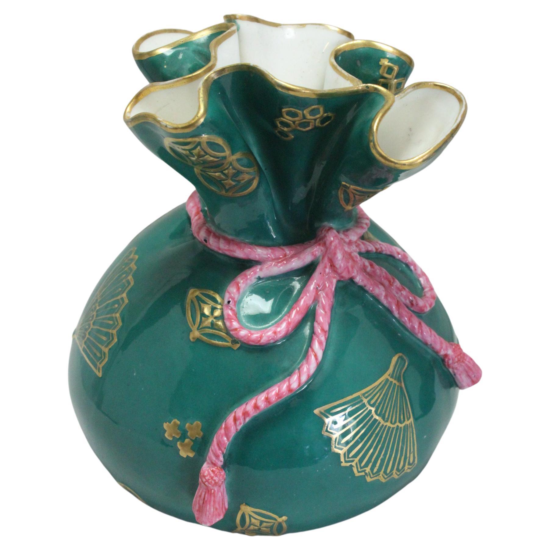 Royal Worcester Drawstring Purse Vase For Sale