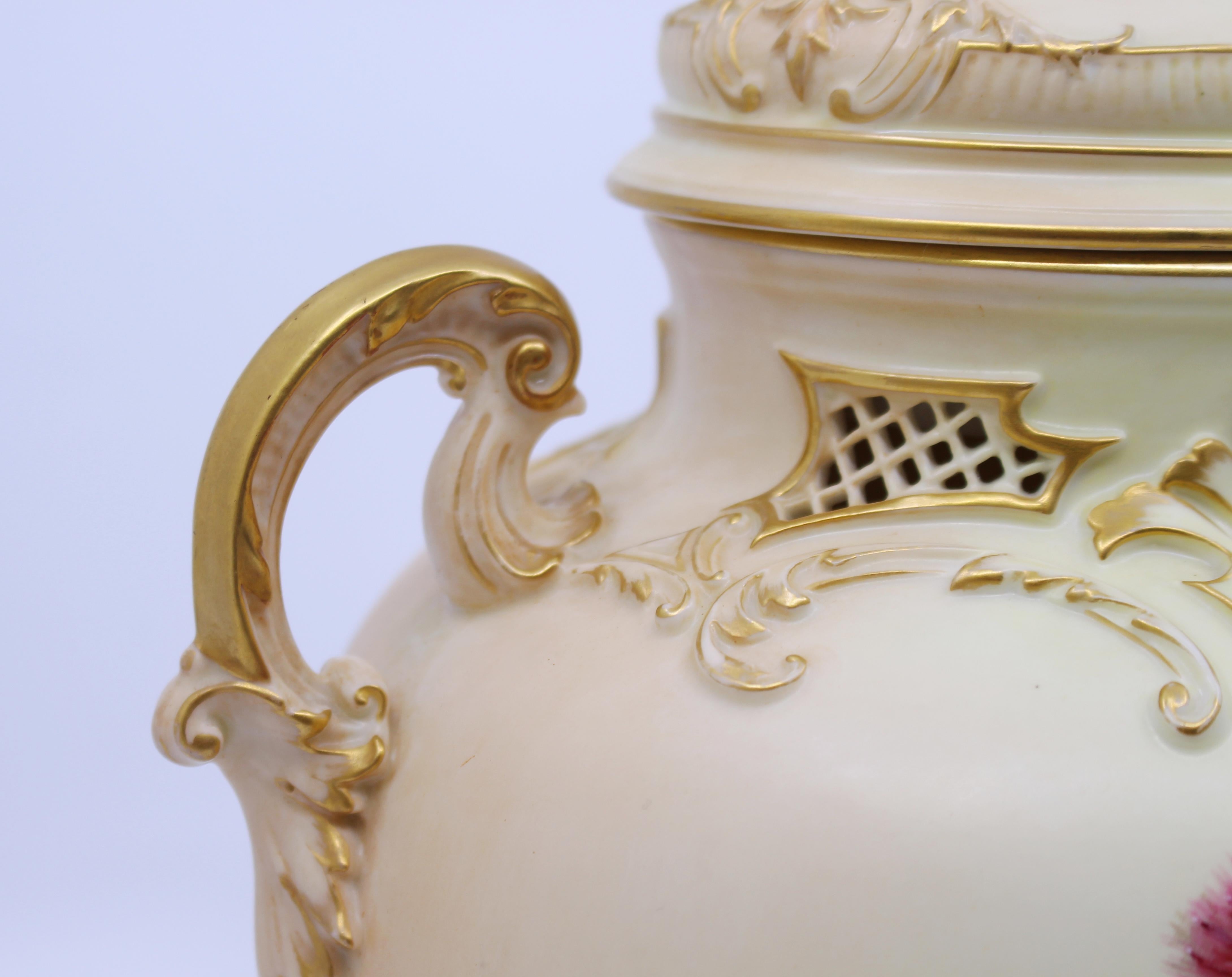 Royal Worcester Edward Raby Two Handled Vase and Cover, 1896 For Sale 7