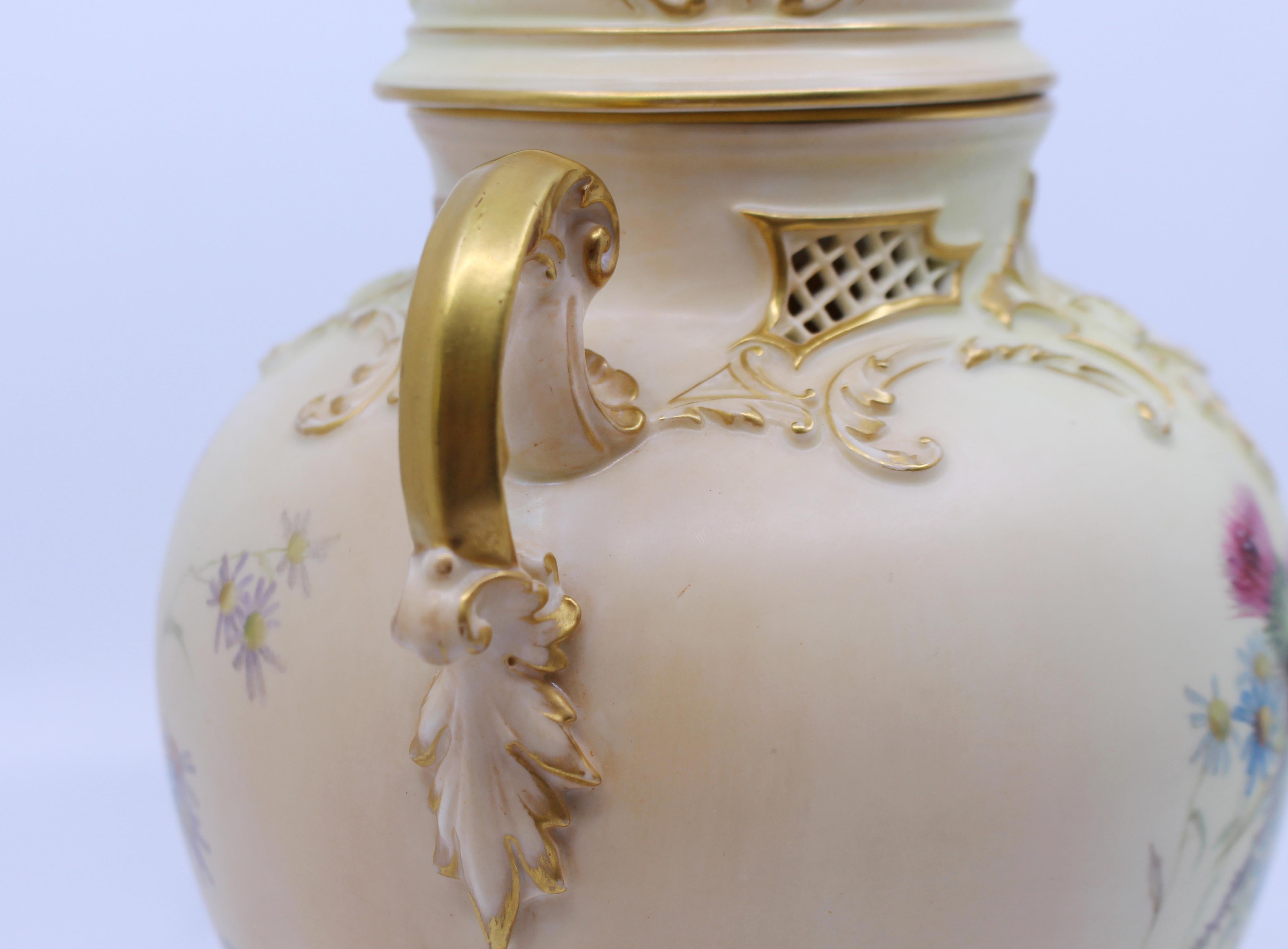 Royal Worcester Edward Raby Two Handled Vase and Cover, 1896 For Sale 8
