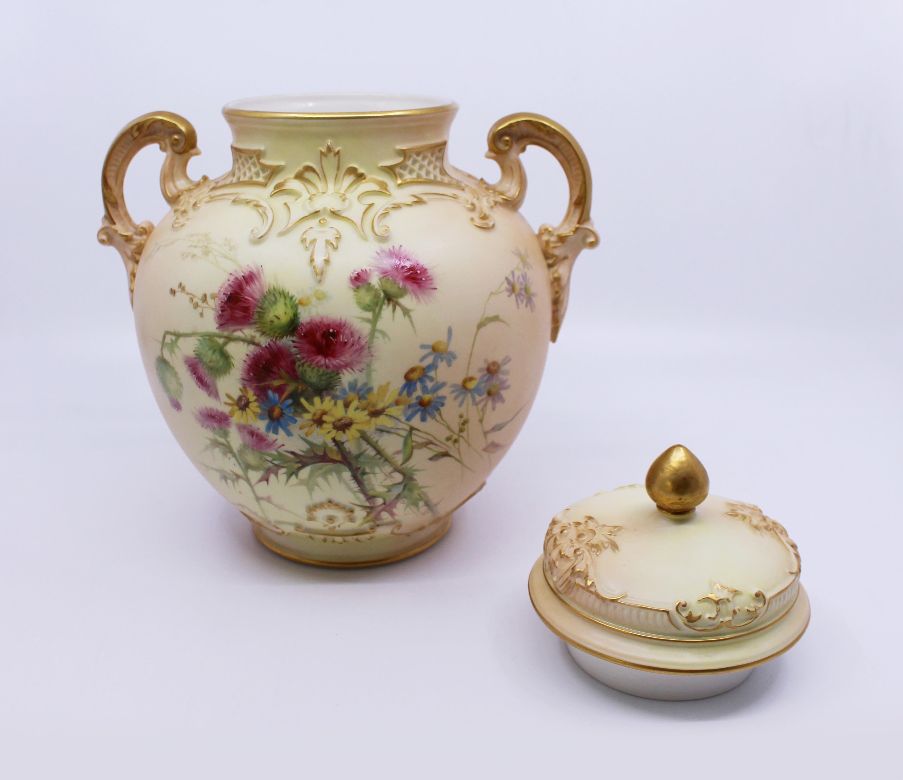 Royal Worcester Edward Raby Two Handled Vase and Cover, 1896 For Sale 10