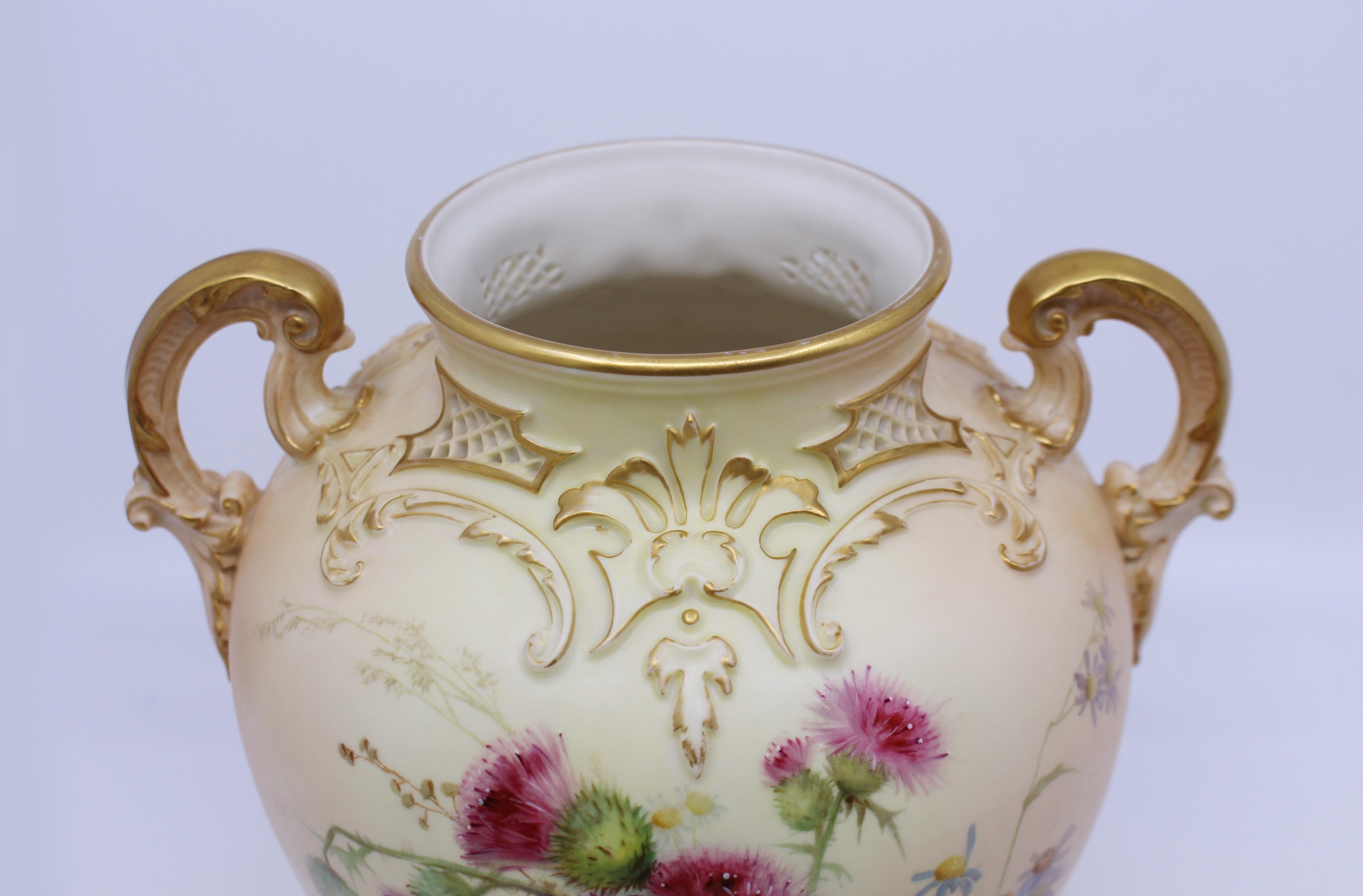 Royal Worcester Edward Raby Two Handled Vase and Cover, 1896 For Sale 11