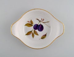 Royal Worcester, Angleterre. Paire de bols de service en porcelaine d'Evesham. Années 1960/70