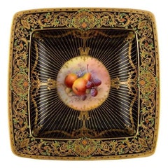 Royal Worcester, England, Antique Bowl in Hand-Painted Porcelain