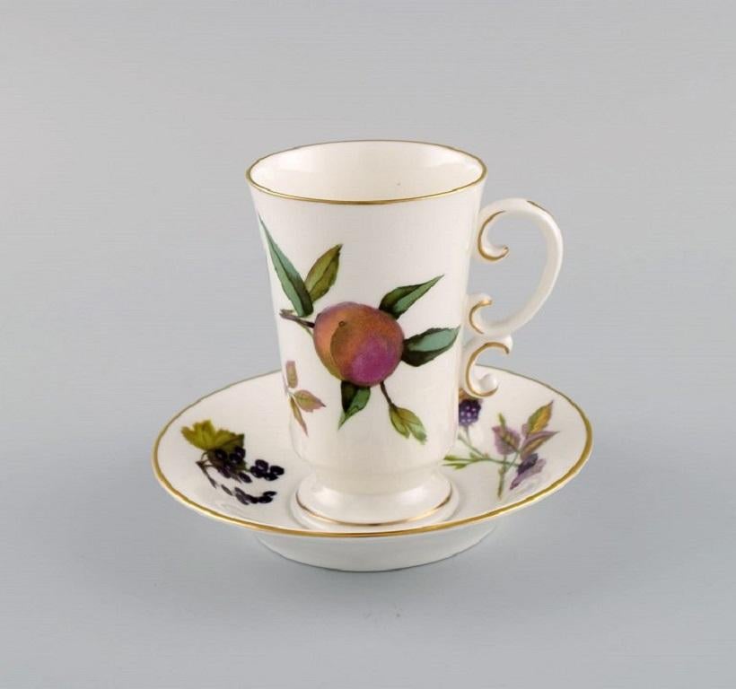 Anglais Tasses à café et soucoupes Royal Worcester, Angleterre, sucrier, pichet à crème en vente